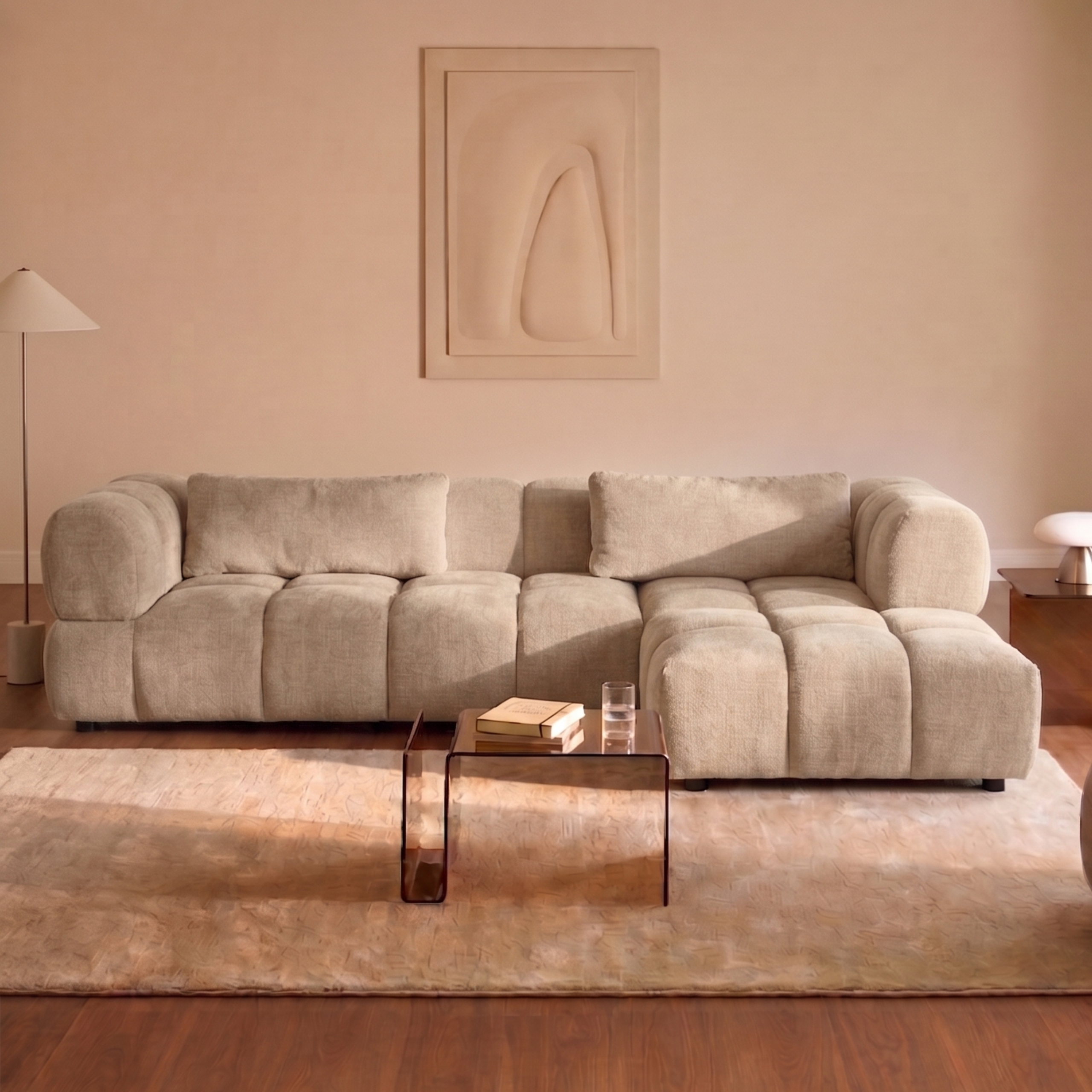 Hoekbank Sofia – Beige Links
