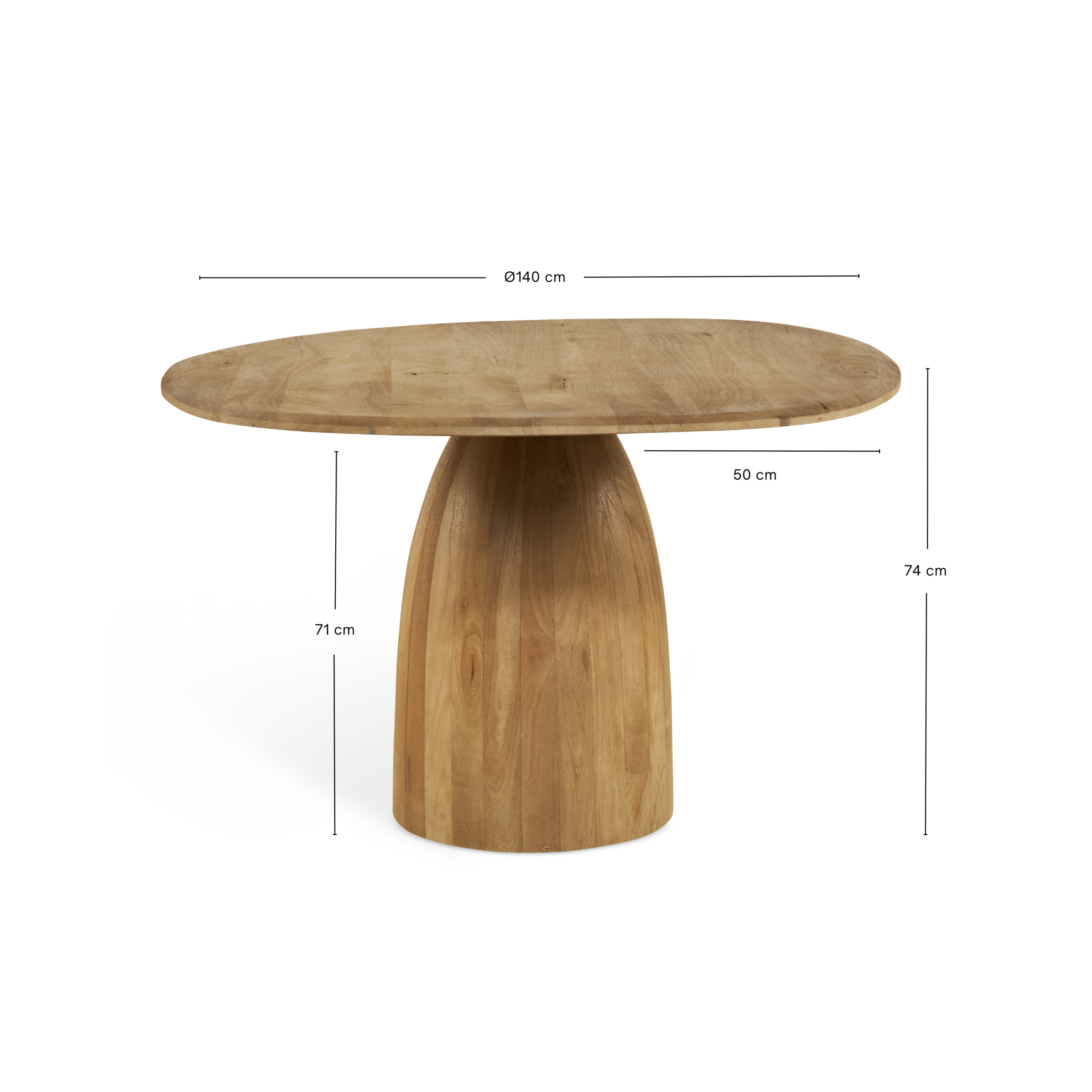 Eettafel Bora – Ø120cm Naturel
