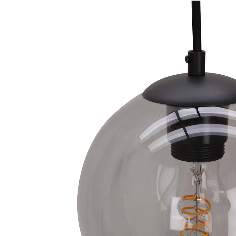 Luca - Hanglamp - Zwart / Grijs - 3L