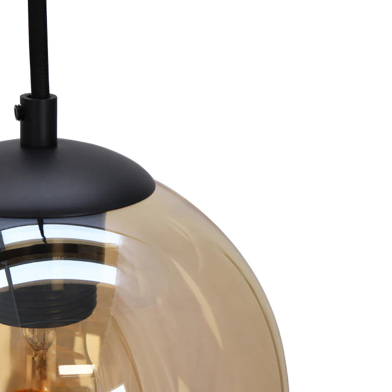 Luca - Hanglamp - Zwart / Grijs - 5L