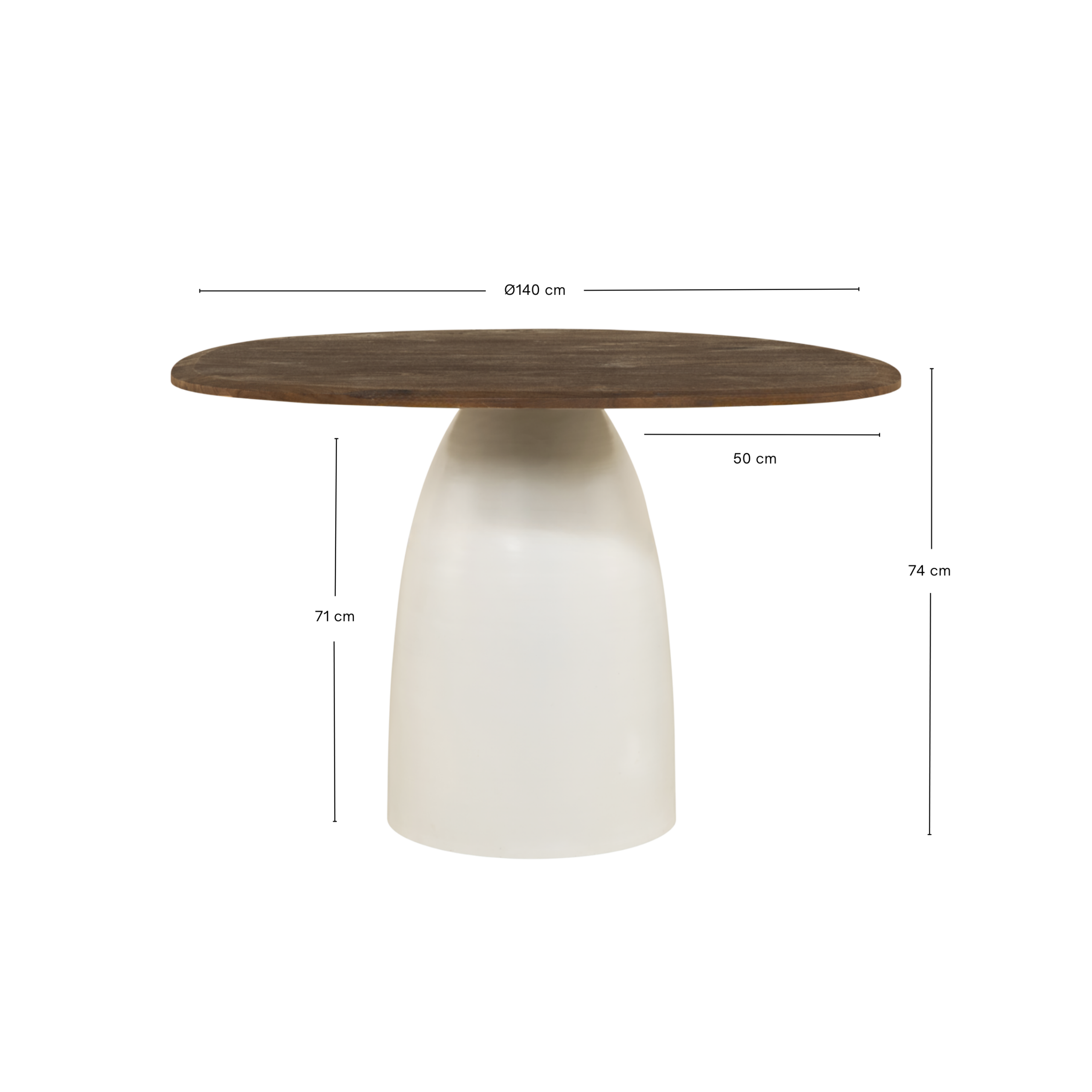 Eettafel Bora – Ø140cm Bruin