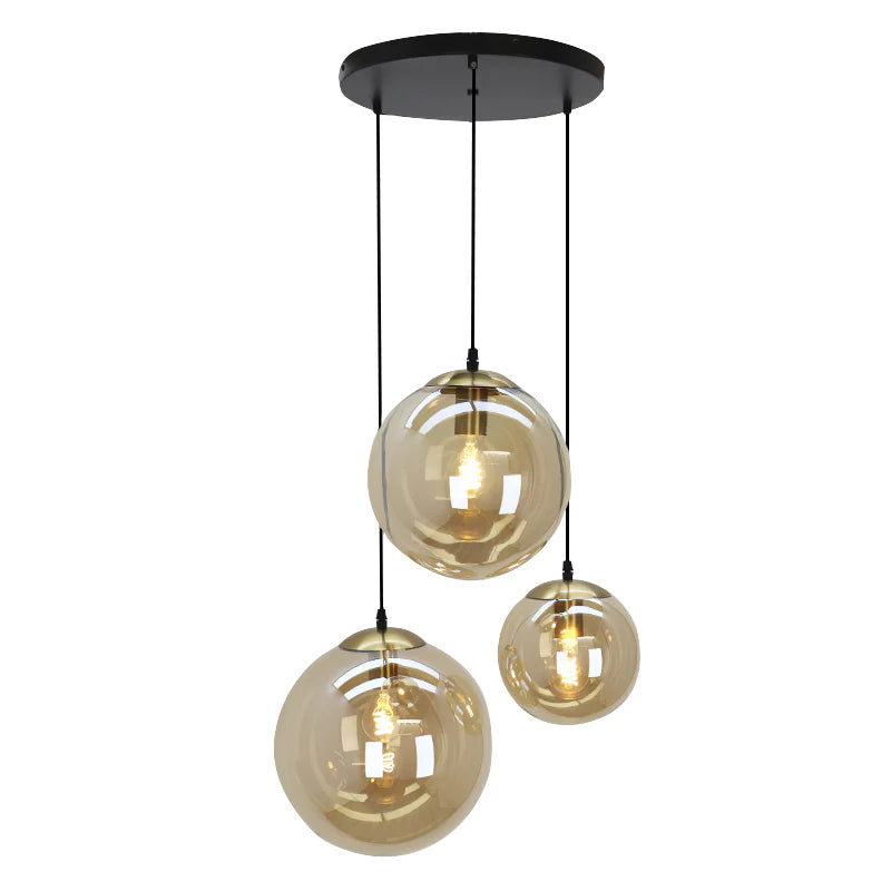 Lucio - Hanglamp - Amber / Zwart - 3L