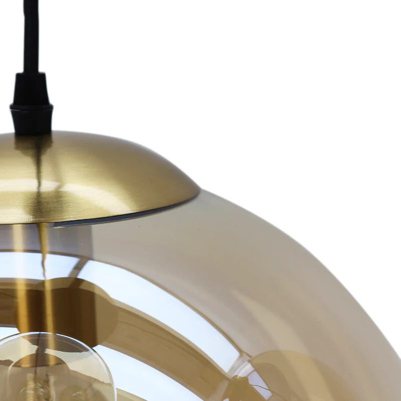 Lucio - Hanglamp - Amber / Zwart - 3L