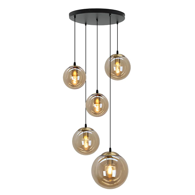 Lucio - Hanglamp - Amber / Messing - 5L