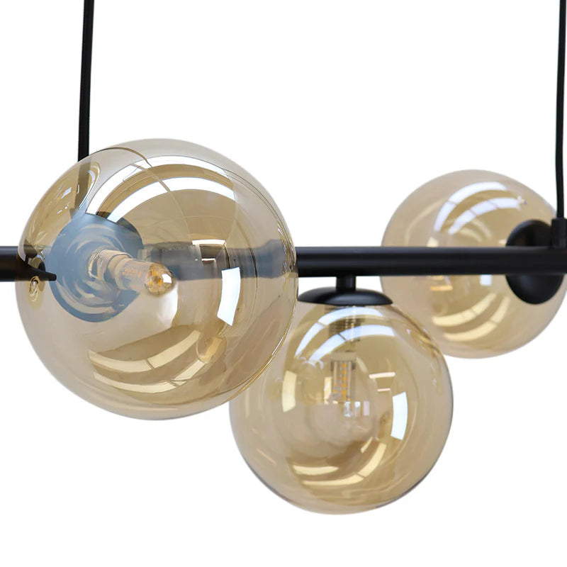 Roma - Hanglamp - Amber / Zwart - 7L