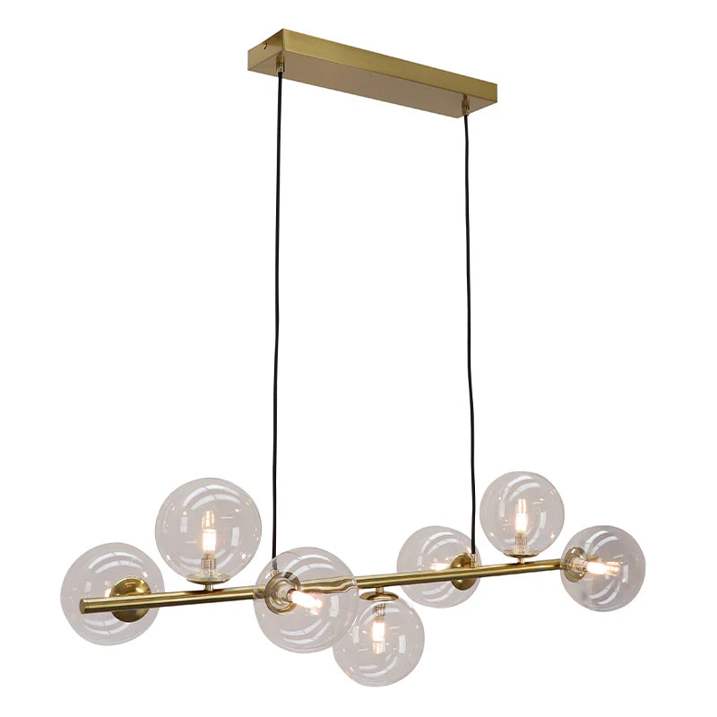 Roma - Hanglamp - Transparant / Messing - 7L