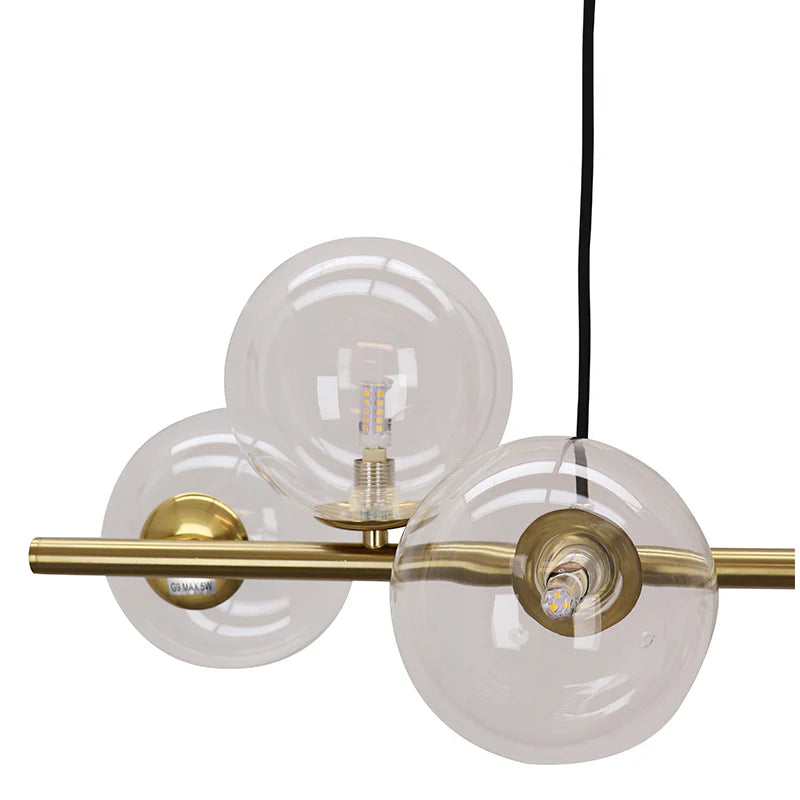 Roma - Hanglamp - Transparant / Messing - 7L
