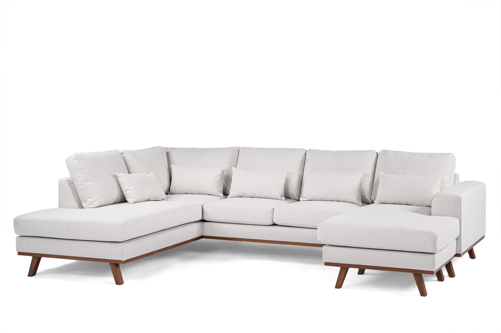 Hoekbank Torpa - beige - 3 zits - links