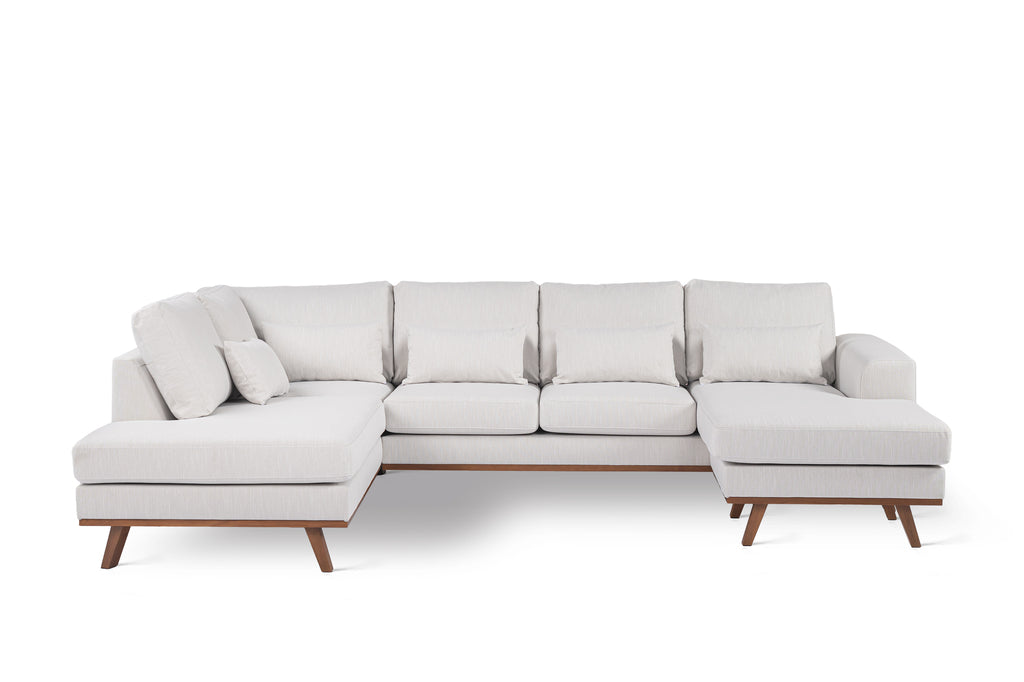Hoekbank Torpa - beige - 3 zits - links