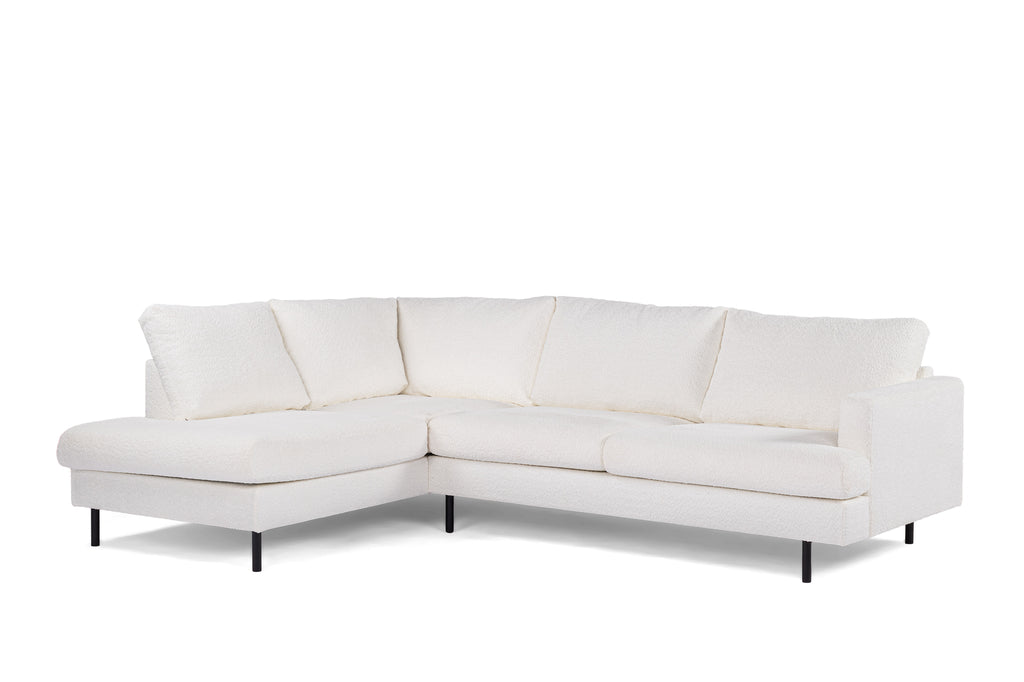Hoekbank Dora - naturel - teddy stof - links