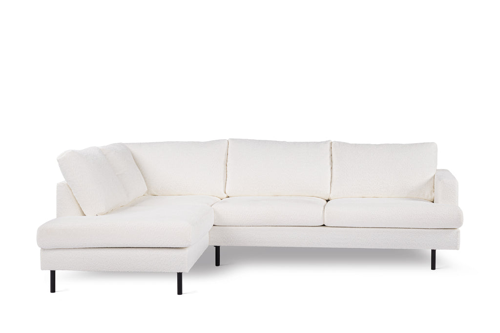 Hoekbank Dora - naturel - teddy stof - links