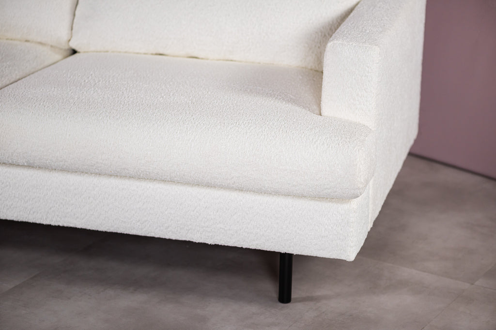 Hoekbank Dora - naturel - teddy stof - links