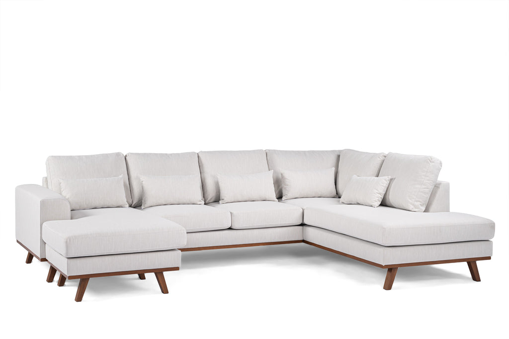 Hoekbank Torpa - beige - 3 zits - rechts