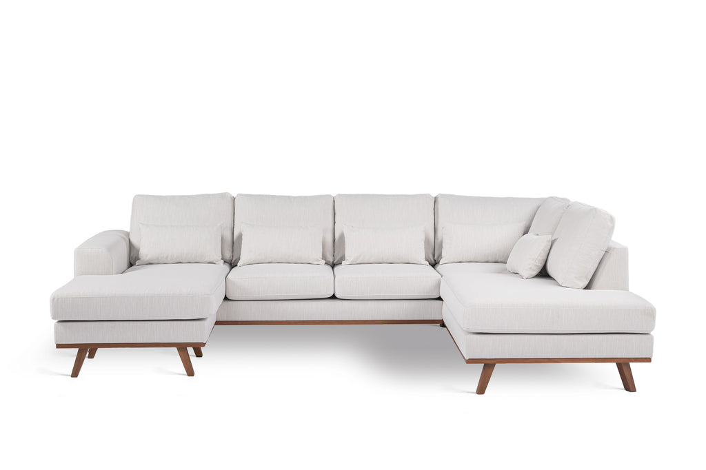 Hoekbank Torpa - beige - 3 zits - rechts