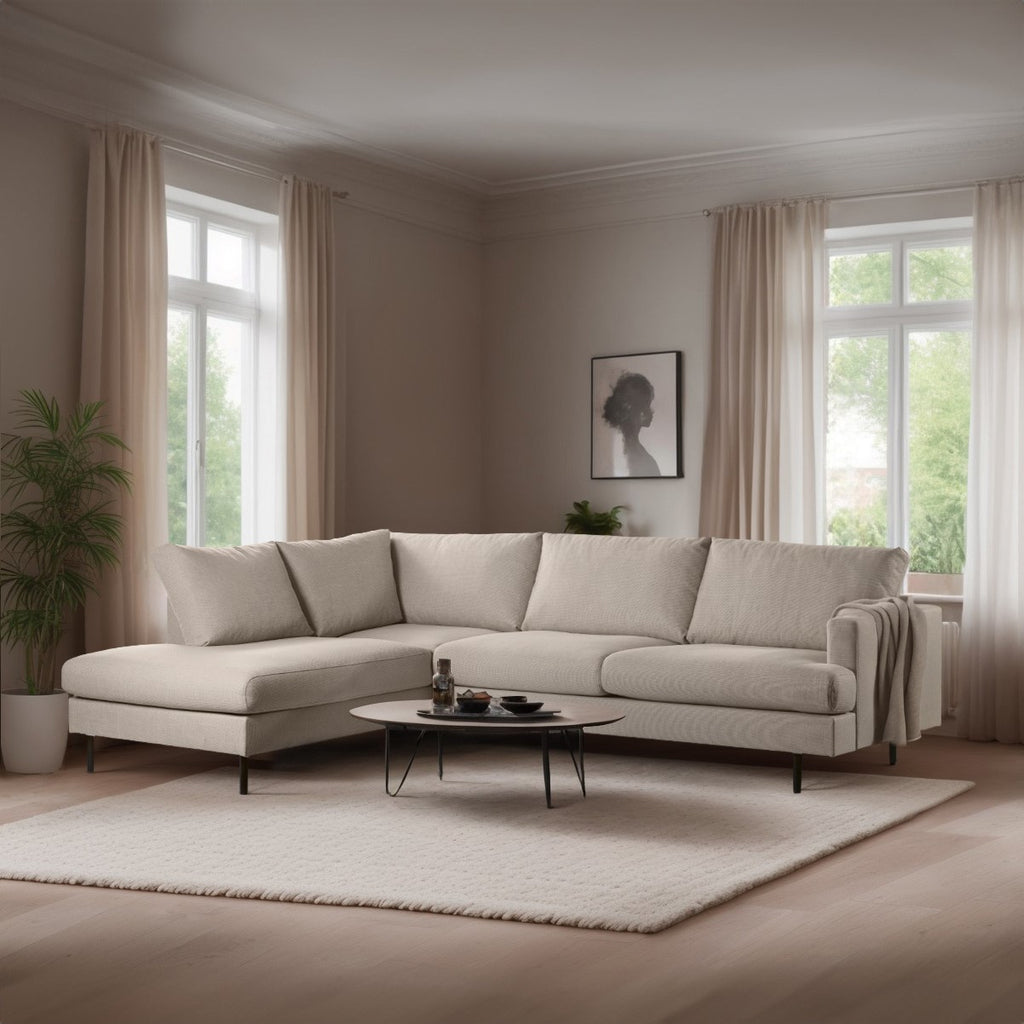 Hoekbank Sanne - beige - 3 zits - links