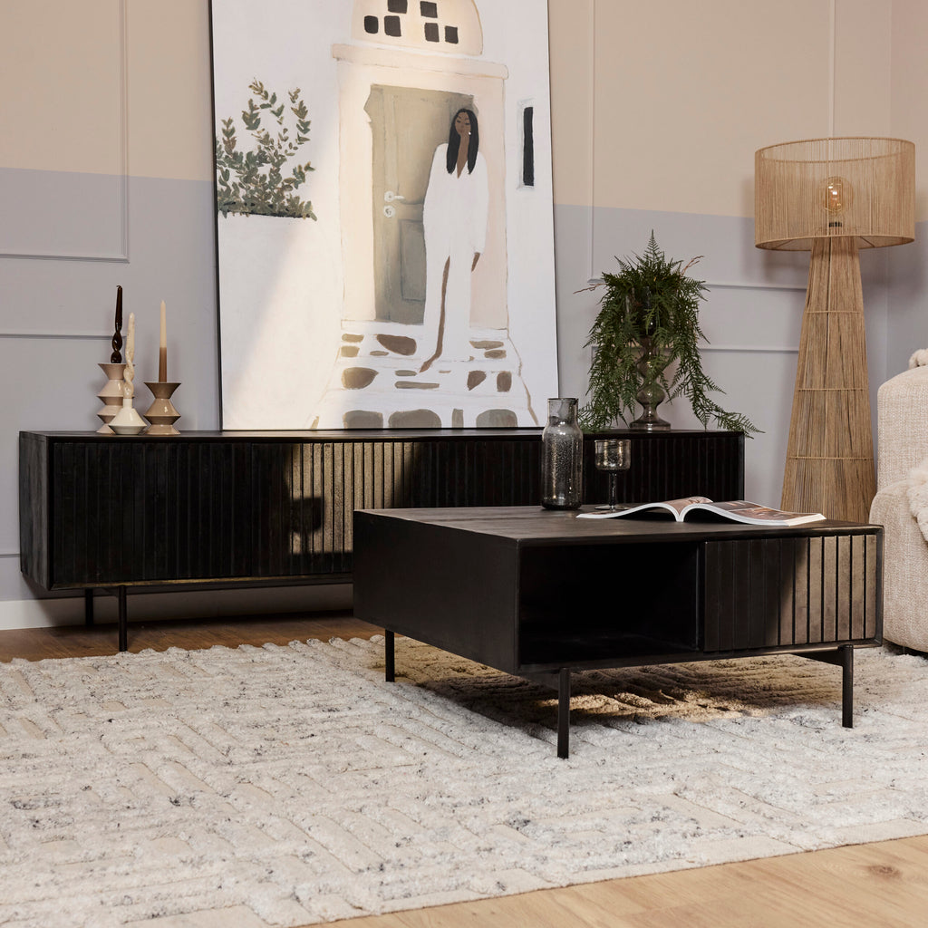 Salontafel Madison Zwart | 80x80 cm - Dbmeubels