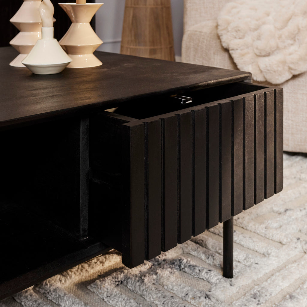 Salontafel Madison Zwart | 80x80 cm - Dbmeubels