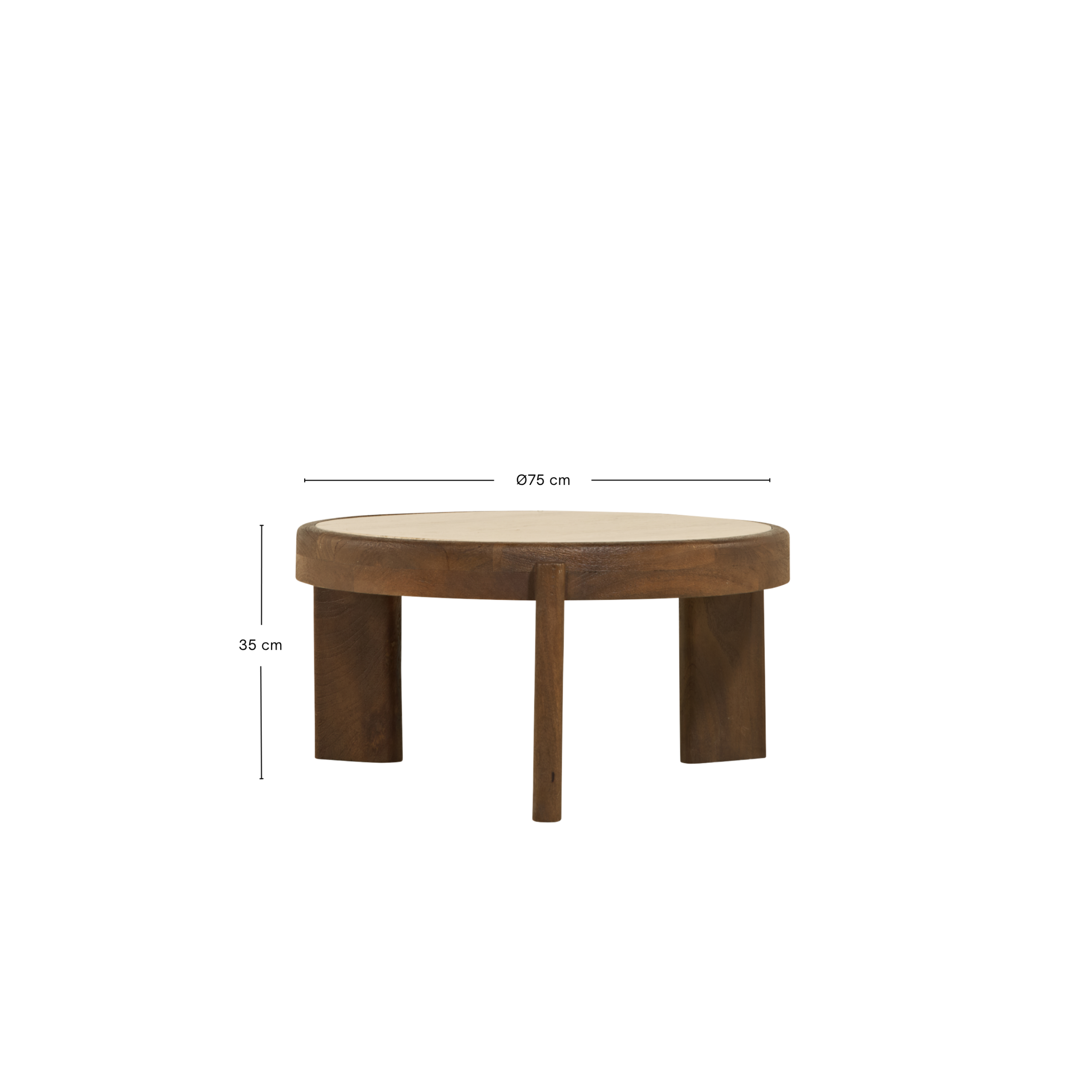 Salontafel Bora – Ø75cm Bruin