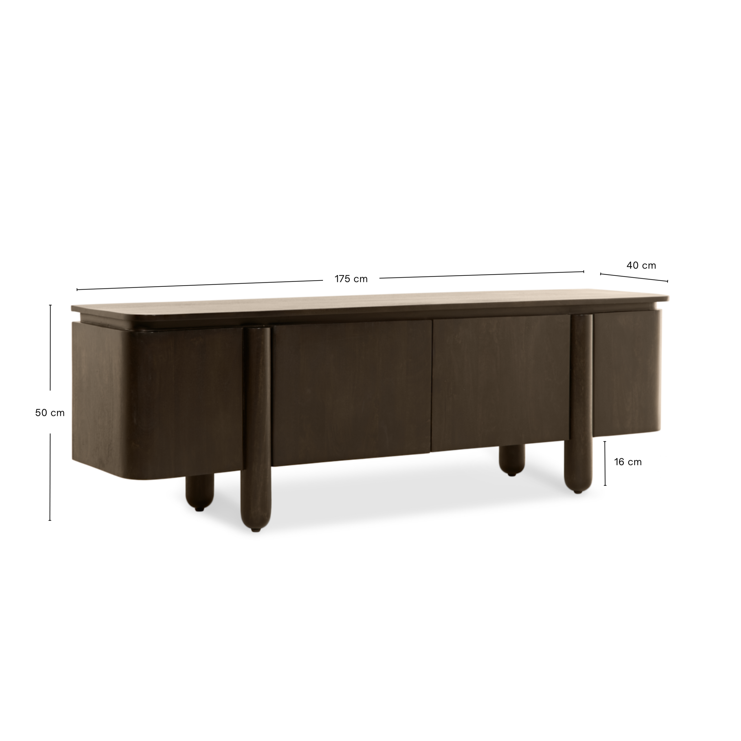 TV-Meubel Rondo – 175cm Donkerbruin