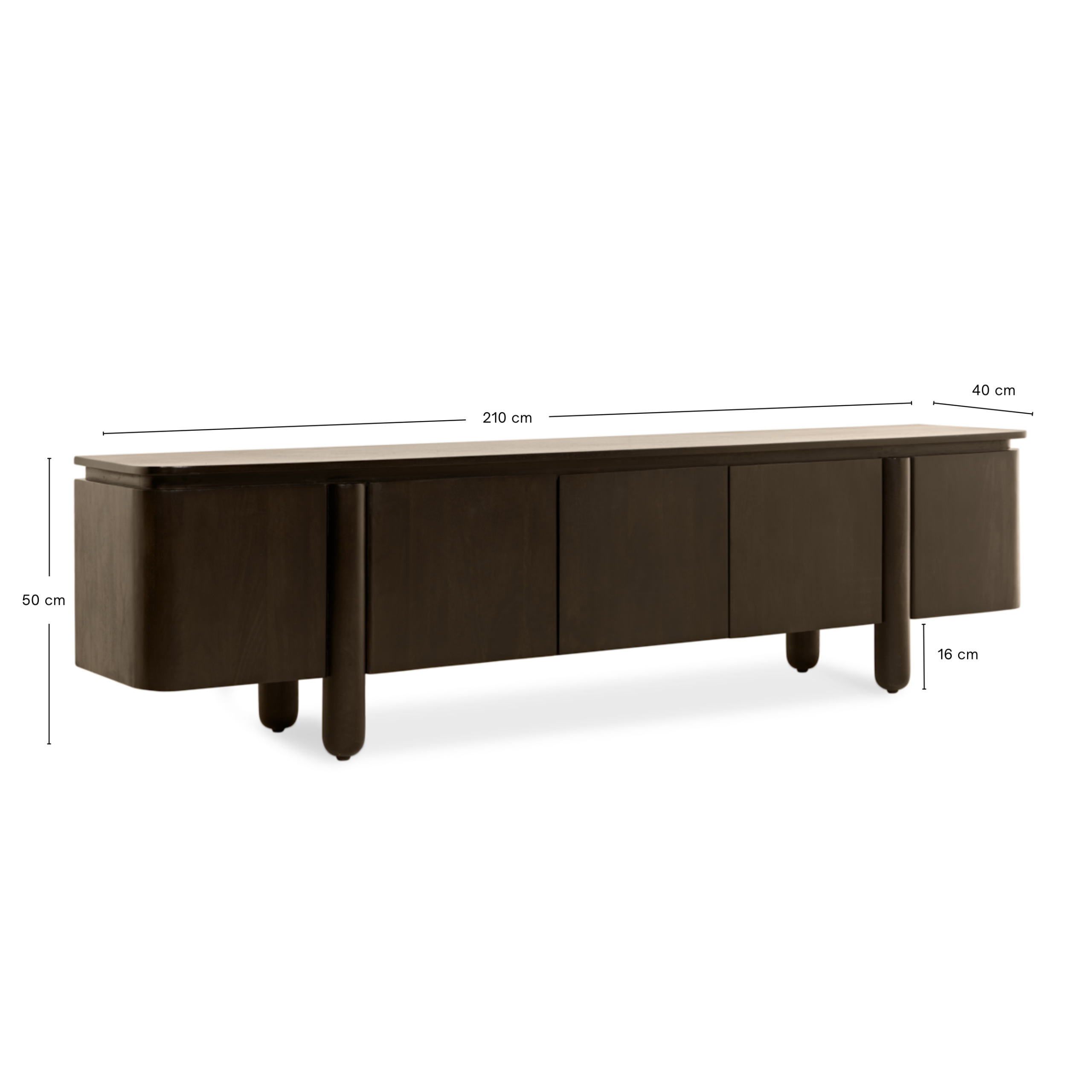 TV-Meubel Rondo – 210cm Donkerbruin