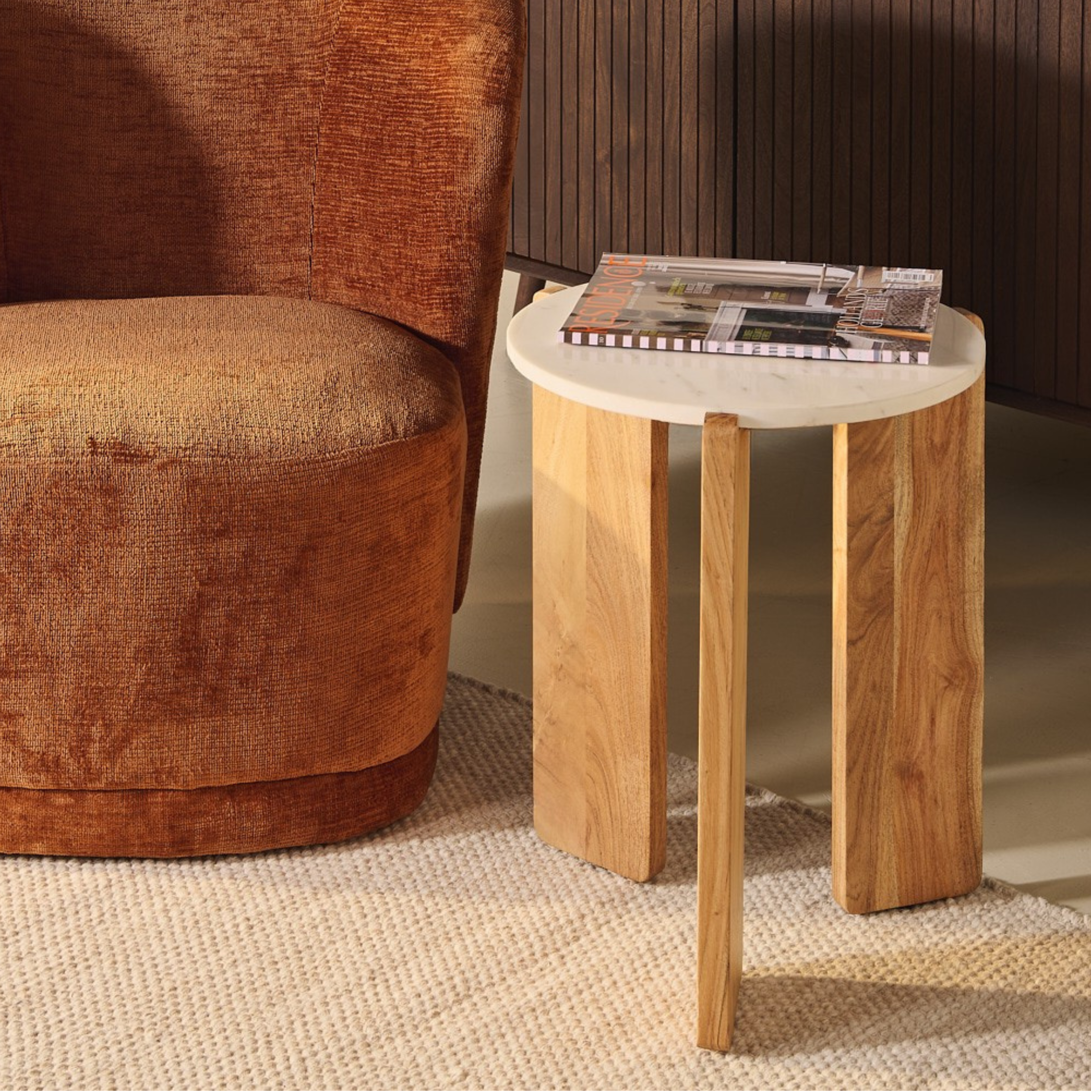 Bijzettafel Lila - Lichtbruin