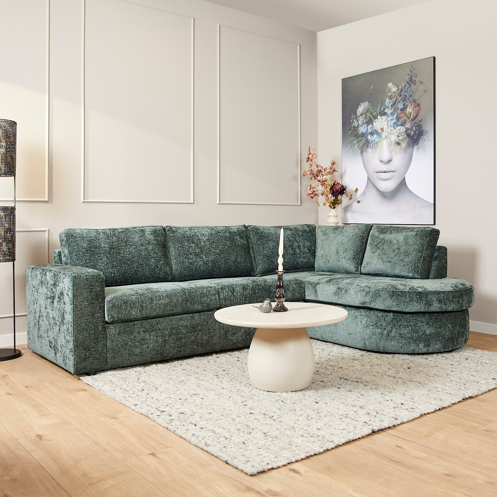 MySofa Alma | 2,5-zits + Divan Rechts | Groen