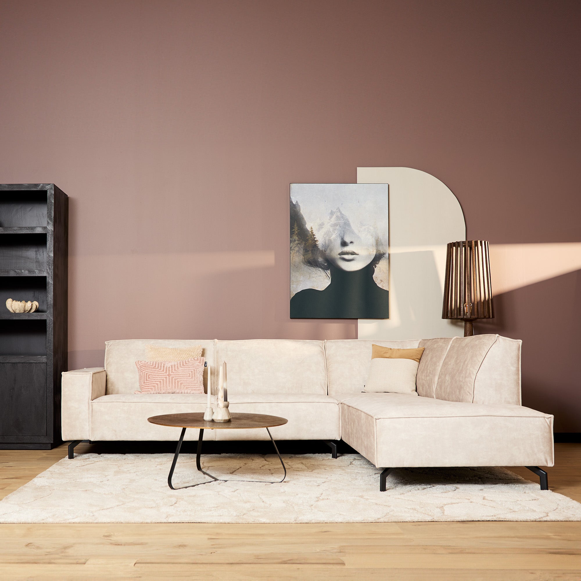 MySofa Floris| 2,5-zits + Divan Rechts | Velvet Beige