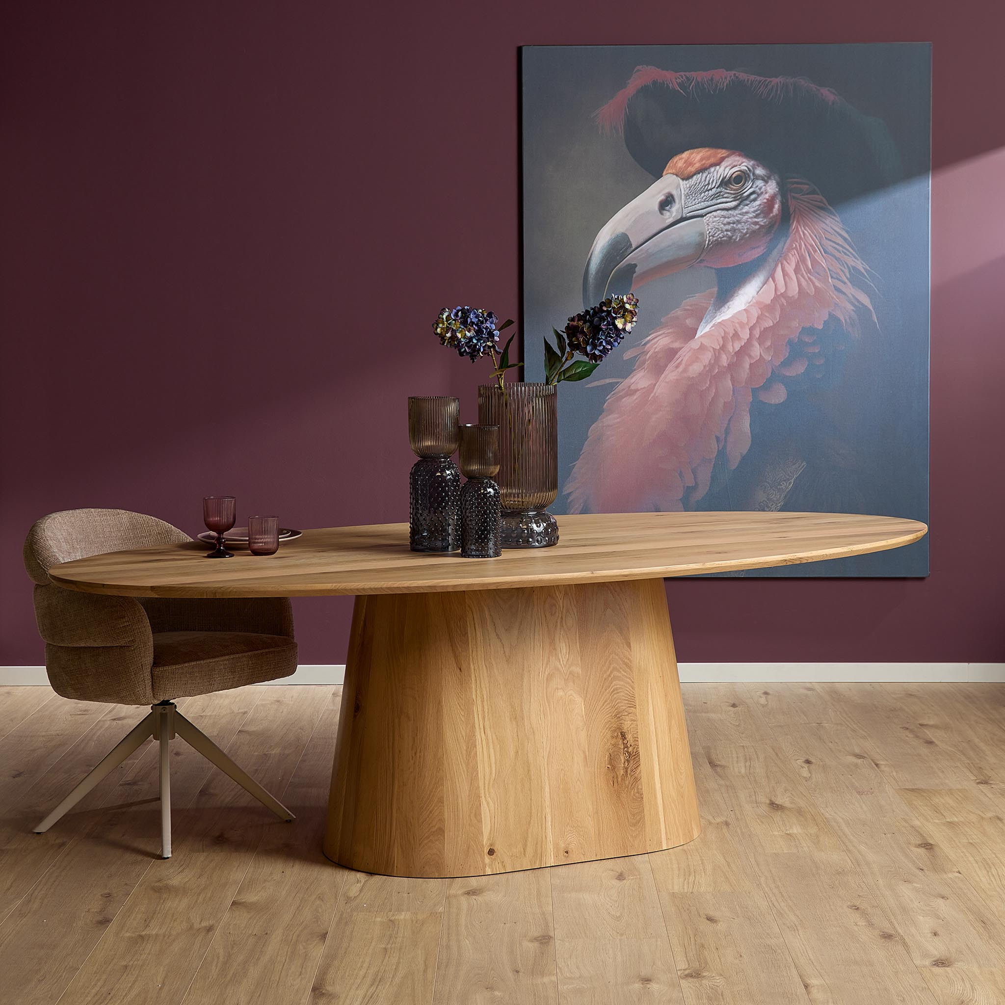 Ovale eettafel Riga Naturel Eikenhout 210 cm