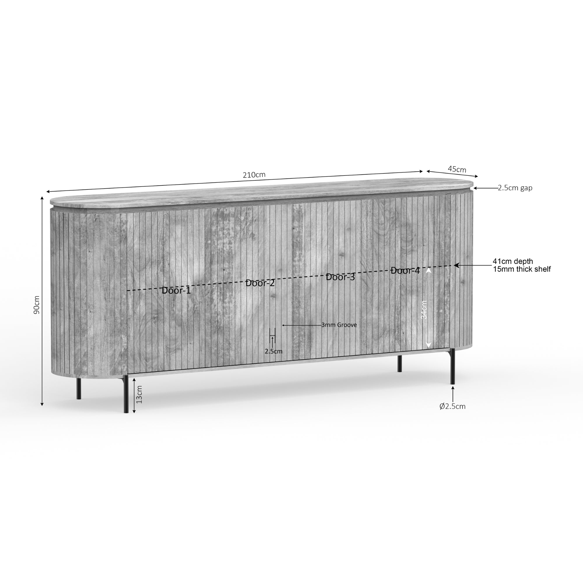 Dressoir Solana | 210 cm | Naturel