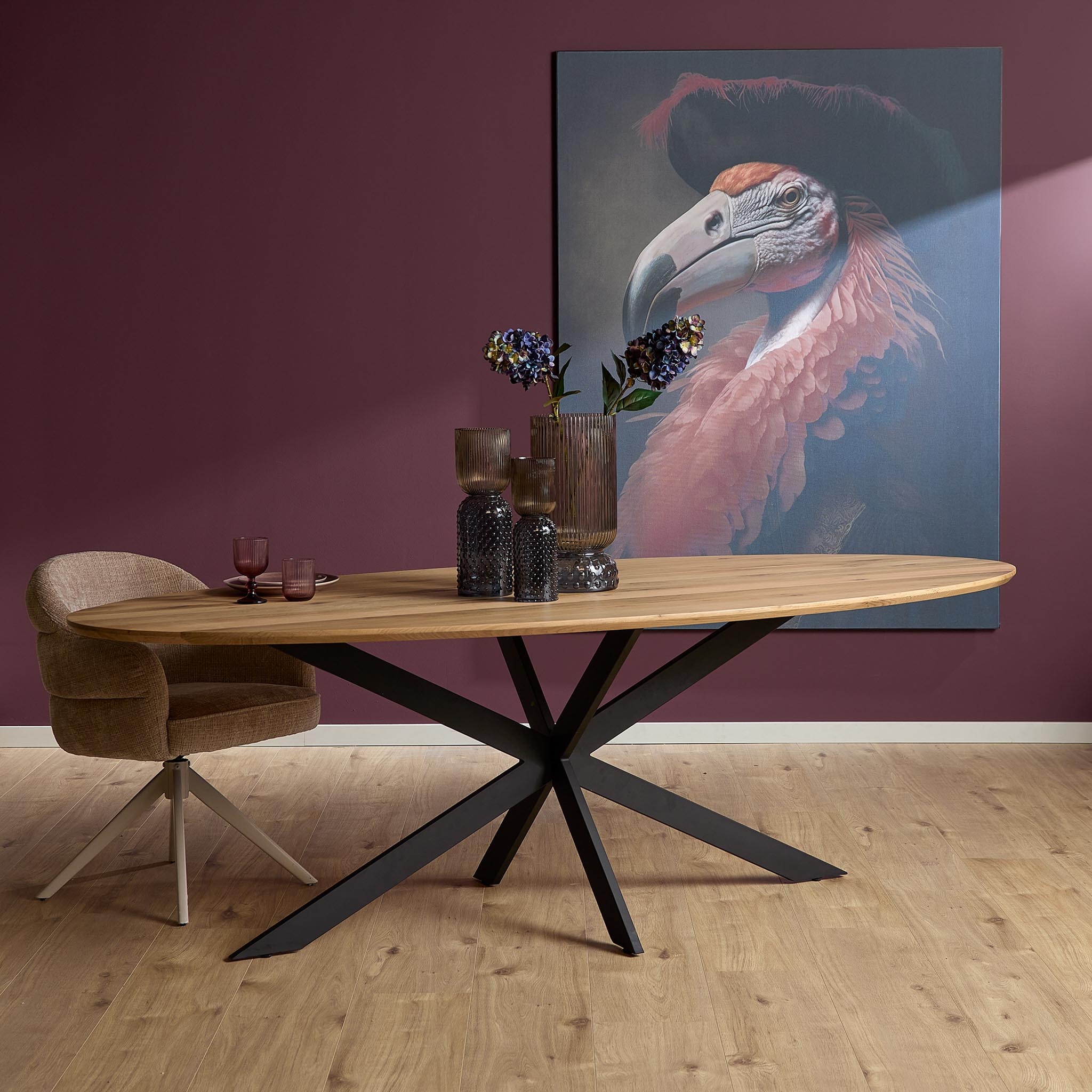 Eiken eettafel Ferris | Ovaal 240 cm | Naturel