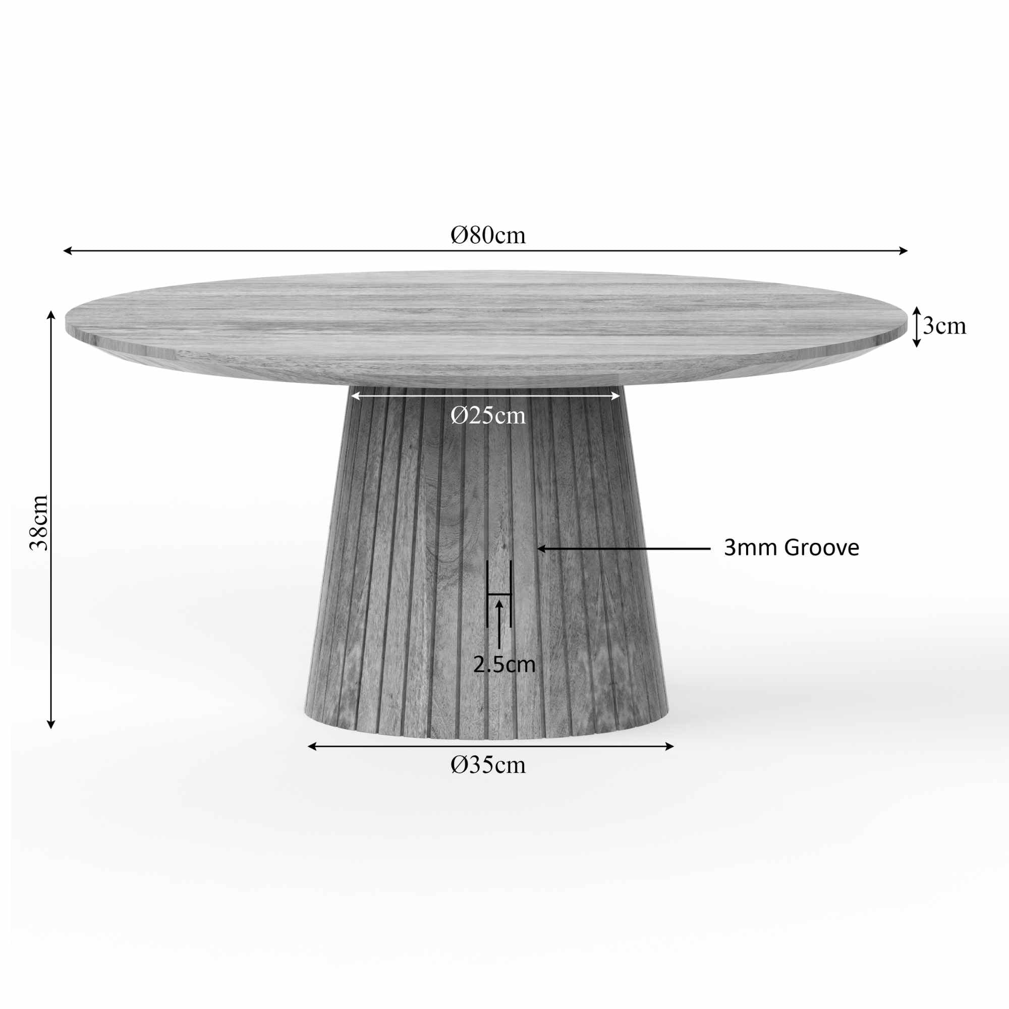 Salontafel Solana | 80 cm | Taupe