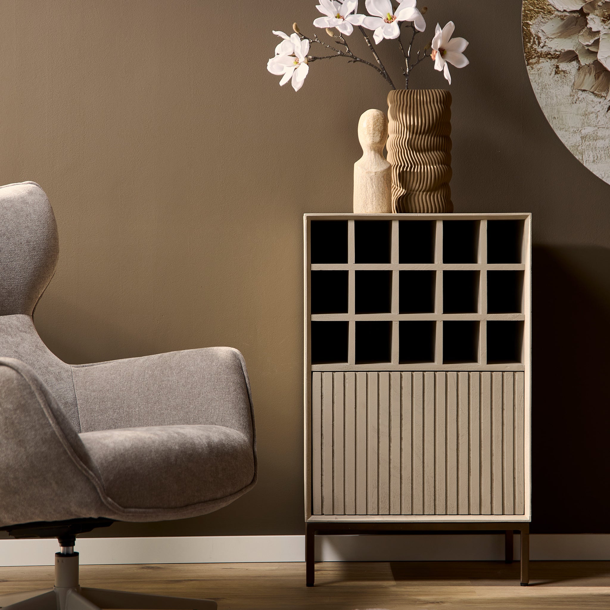 Wijnkast Madison Zand | 55 cm