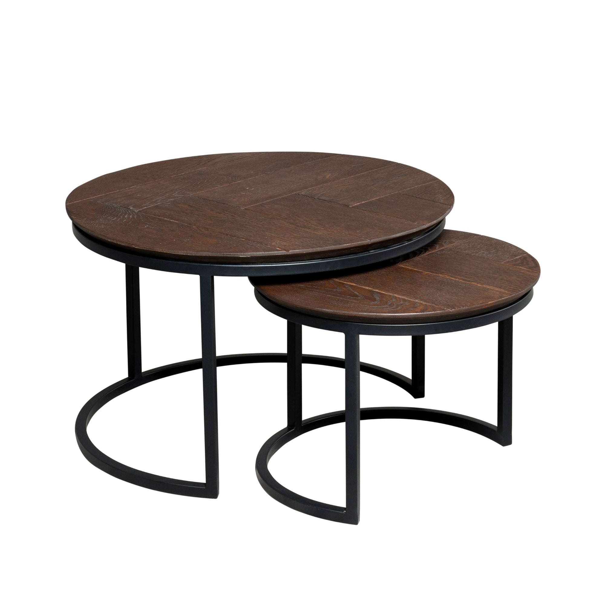 Salontafel Otik Bruin Eiken | 70 cm | Set van 2