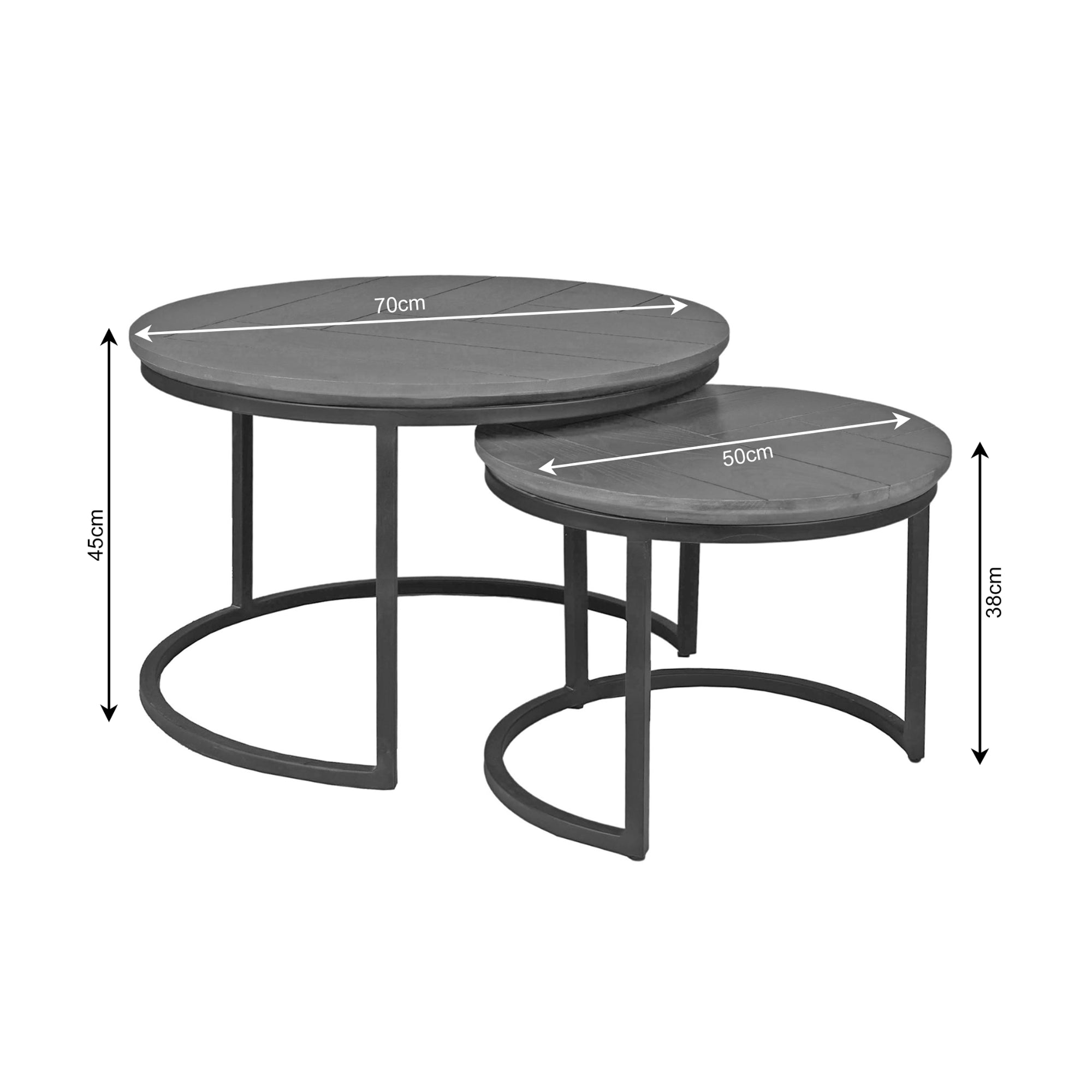 Salontafel Otik Bruin Eiken | 70 cm | Set van 2