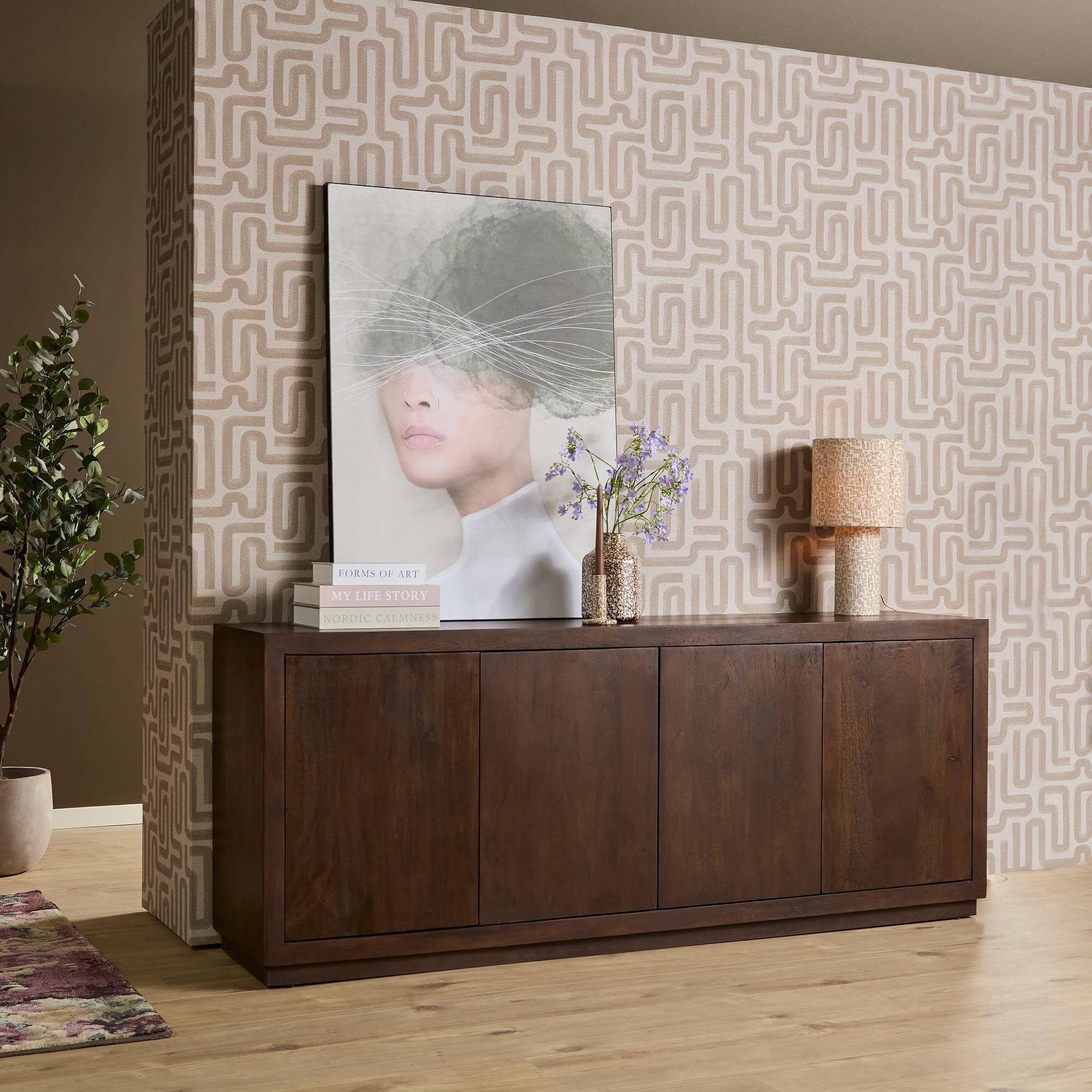 Dressoir Brussel Bruin Mangohout 200 cm