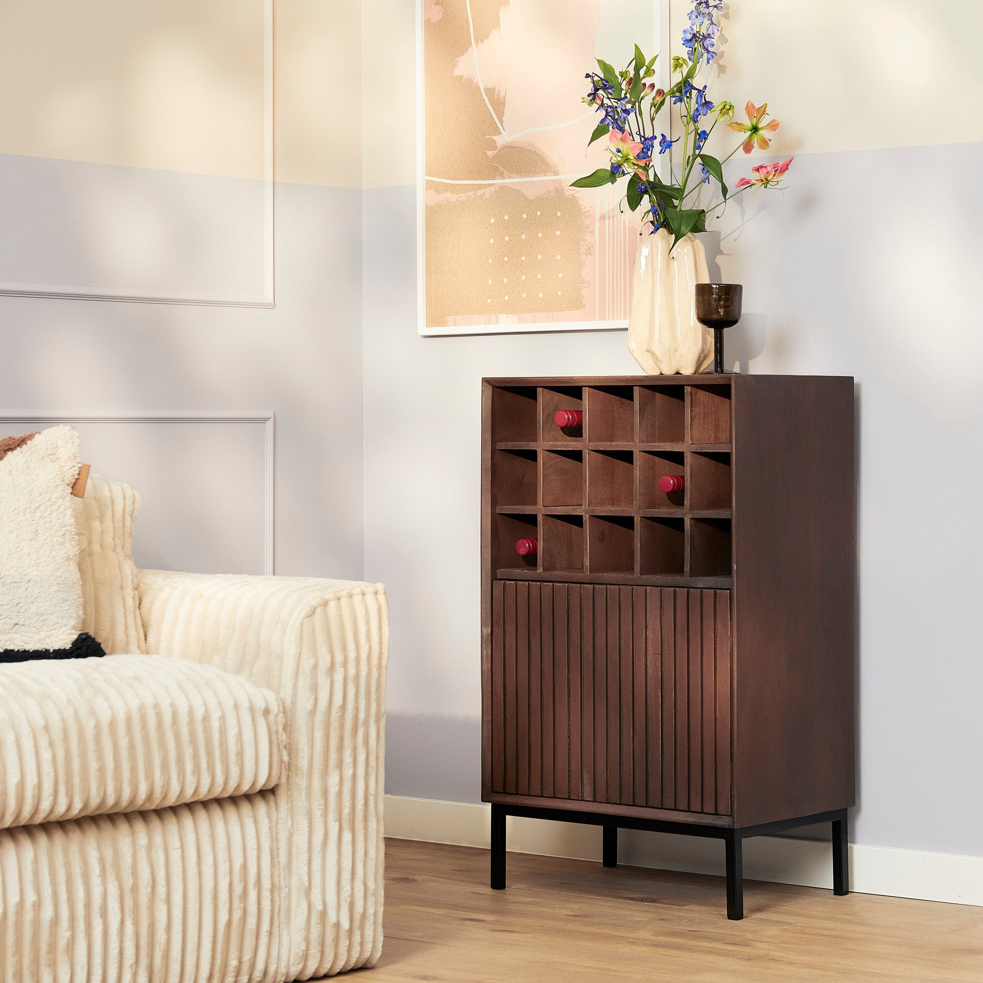 Wijnkast Madison Bruin | 55 cm