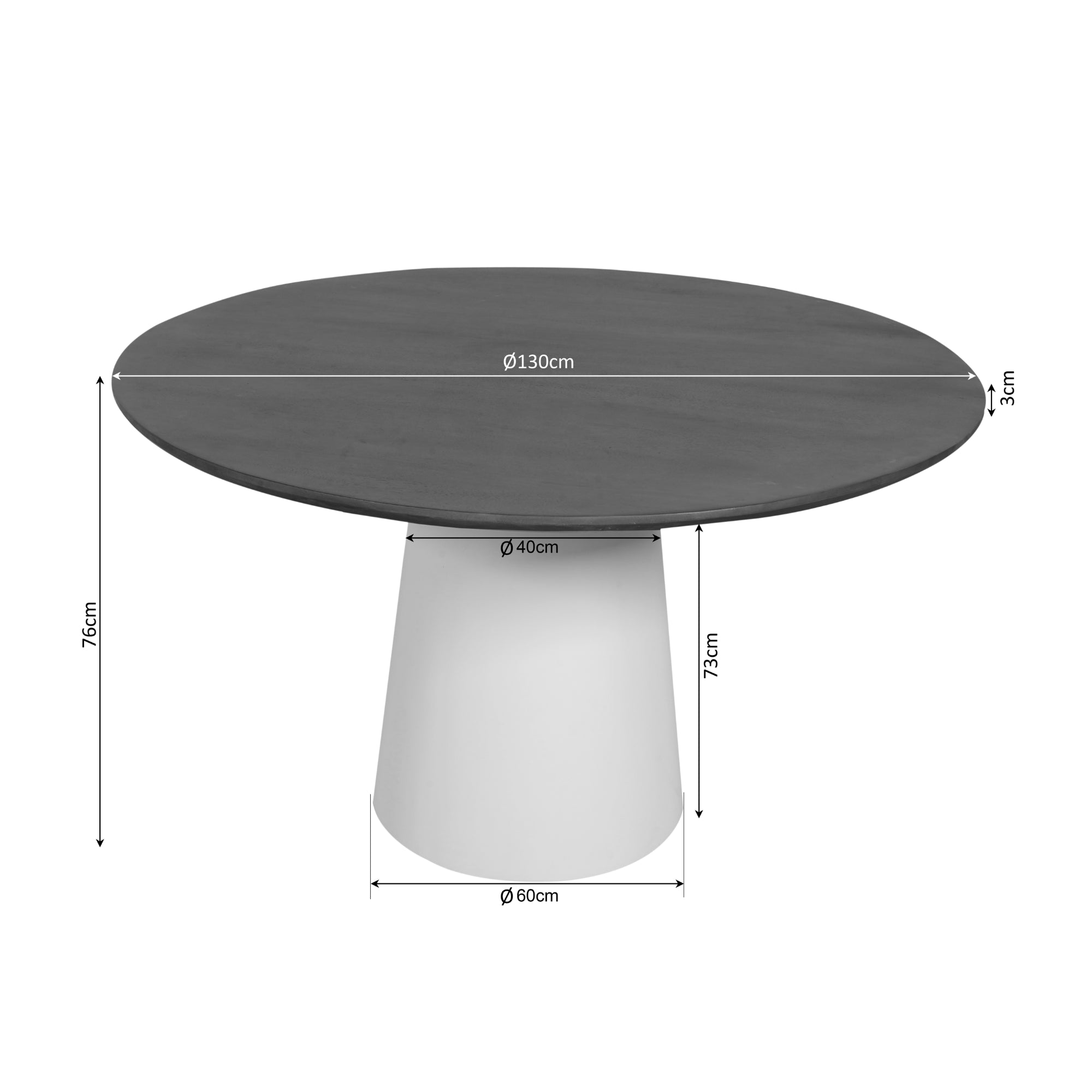 Eettafel Madison Bruin | 130 cm