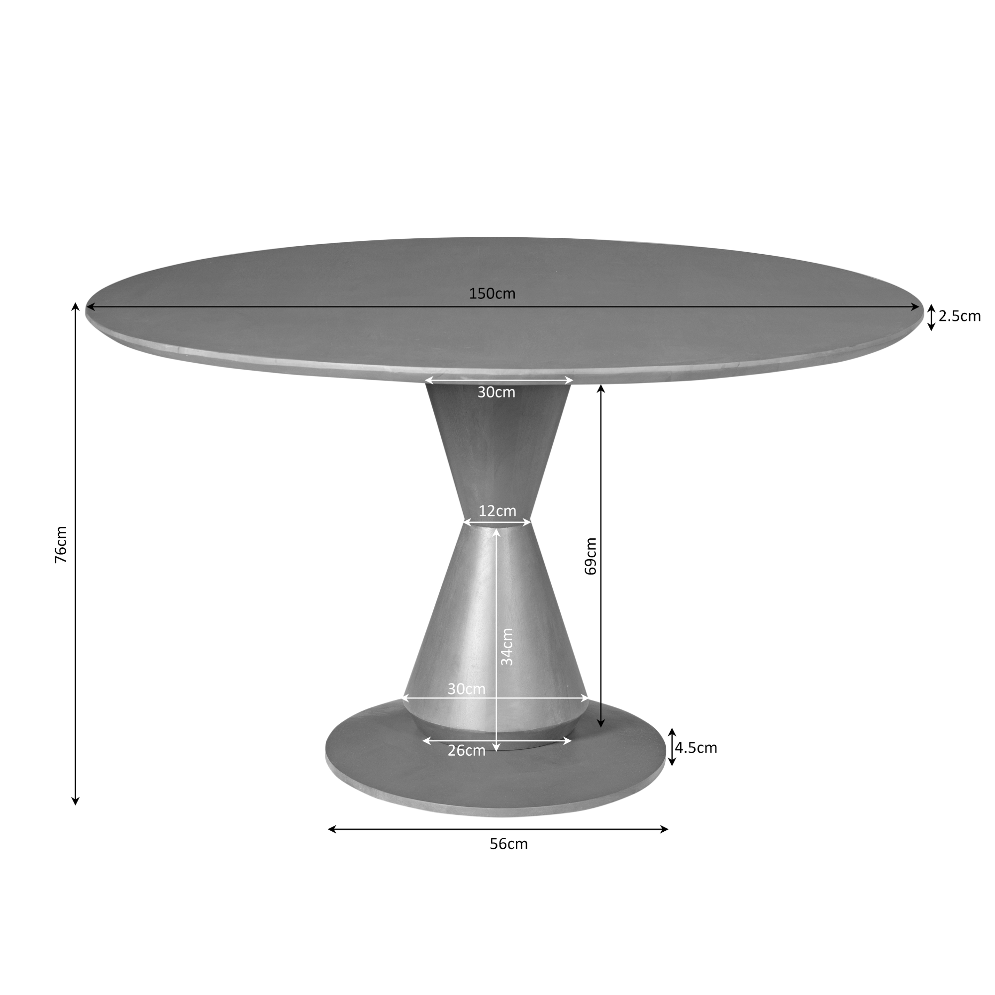 Ronde eettafel Lima Bruin Mangohout 150 cm