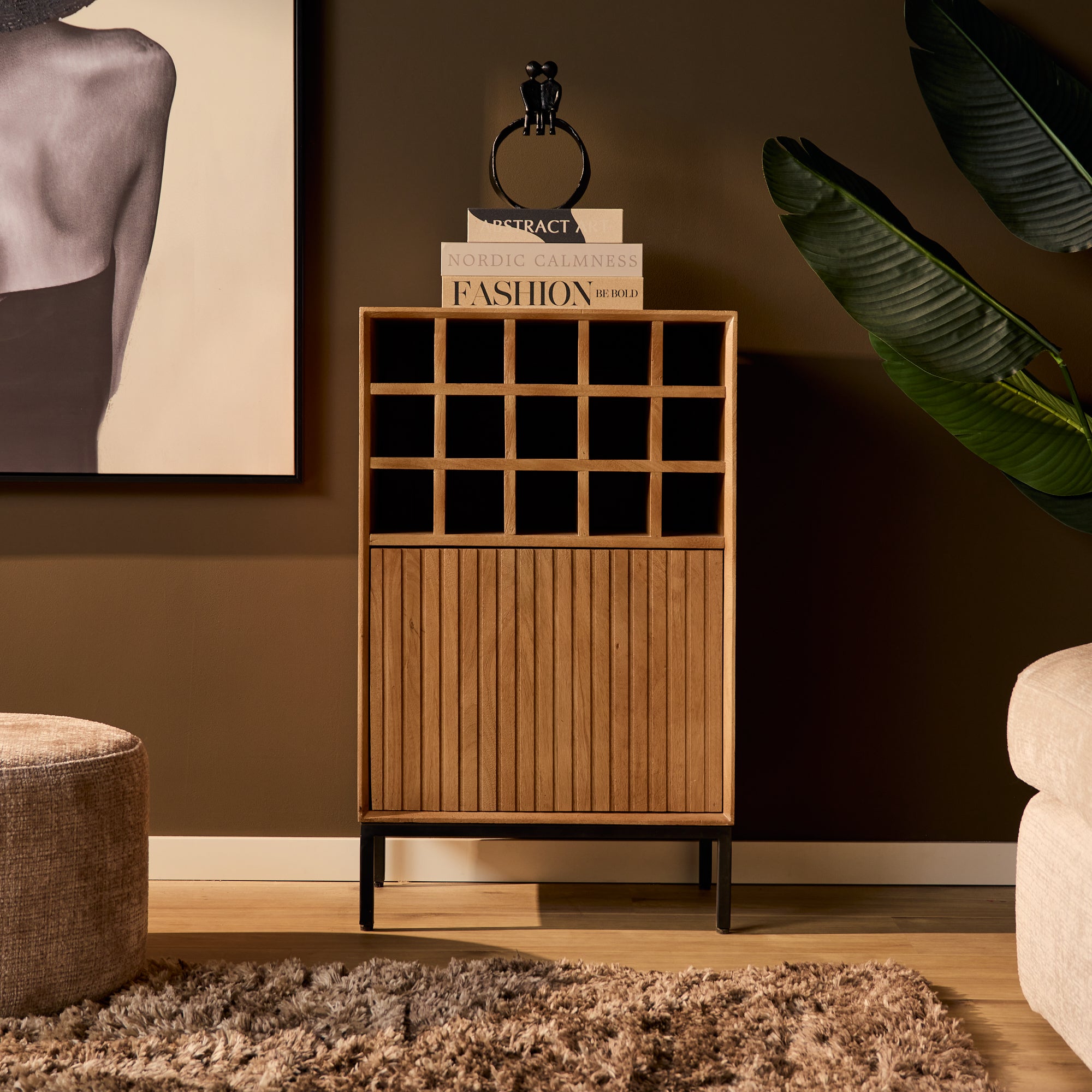 Wijnkast Madison Naturel | 55 cm