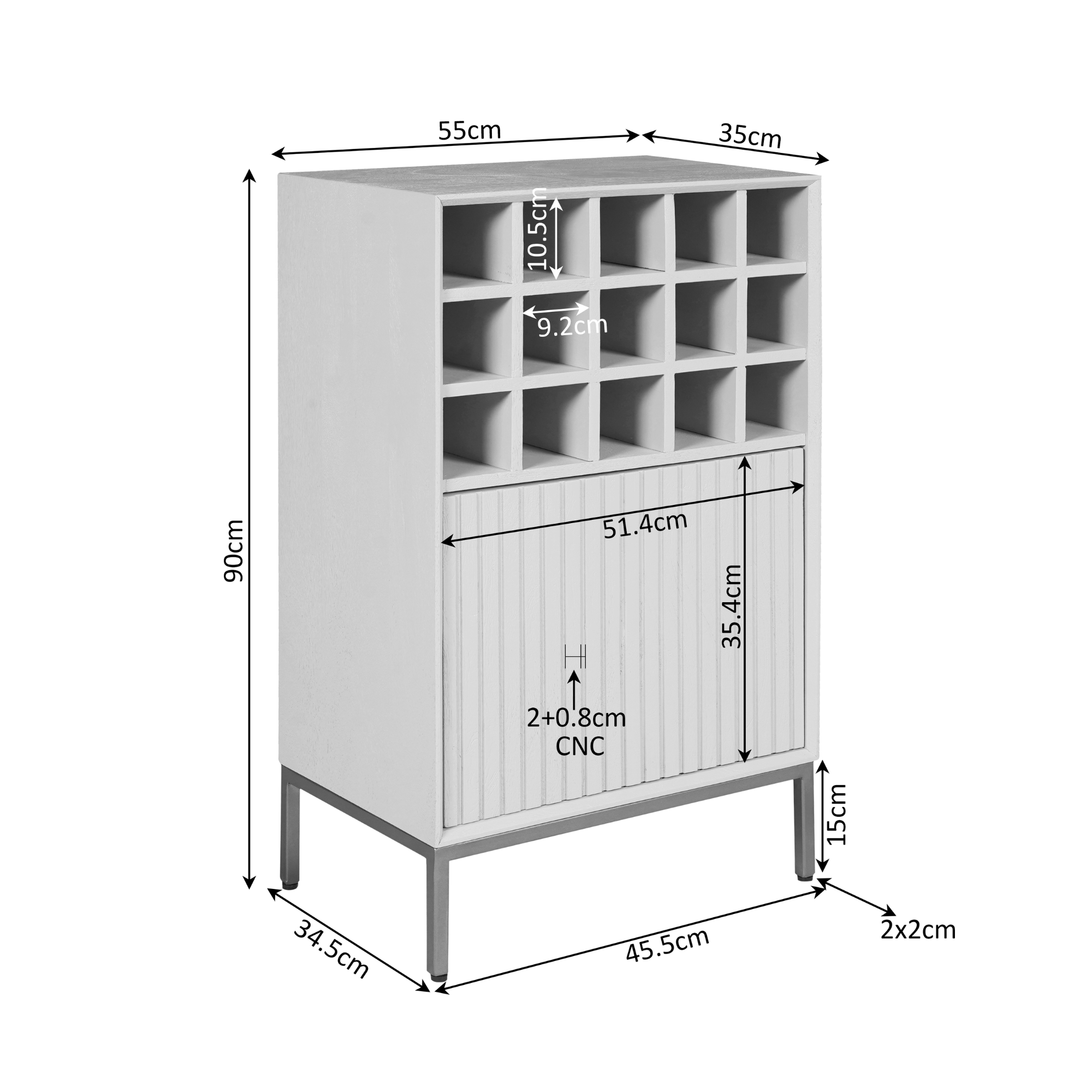 Wijnkast Madison Naturel | 55 cm