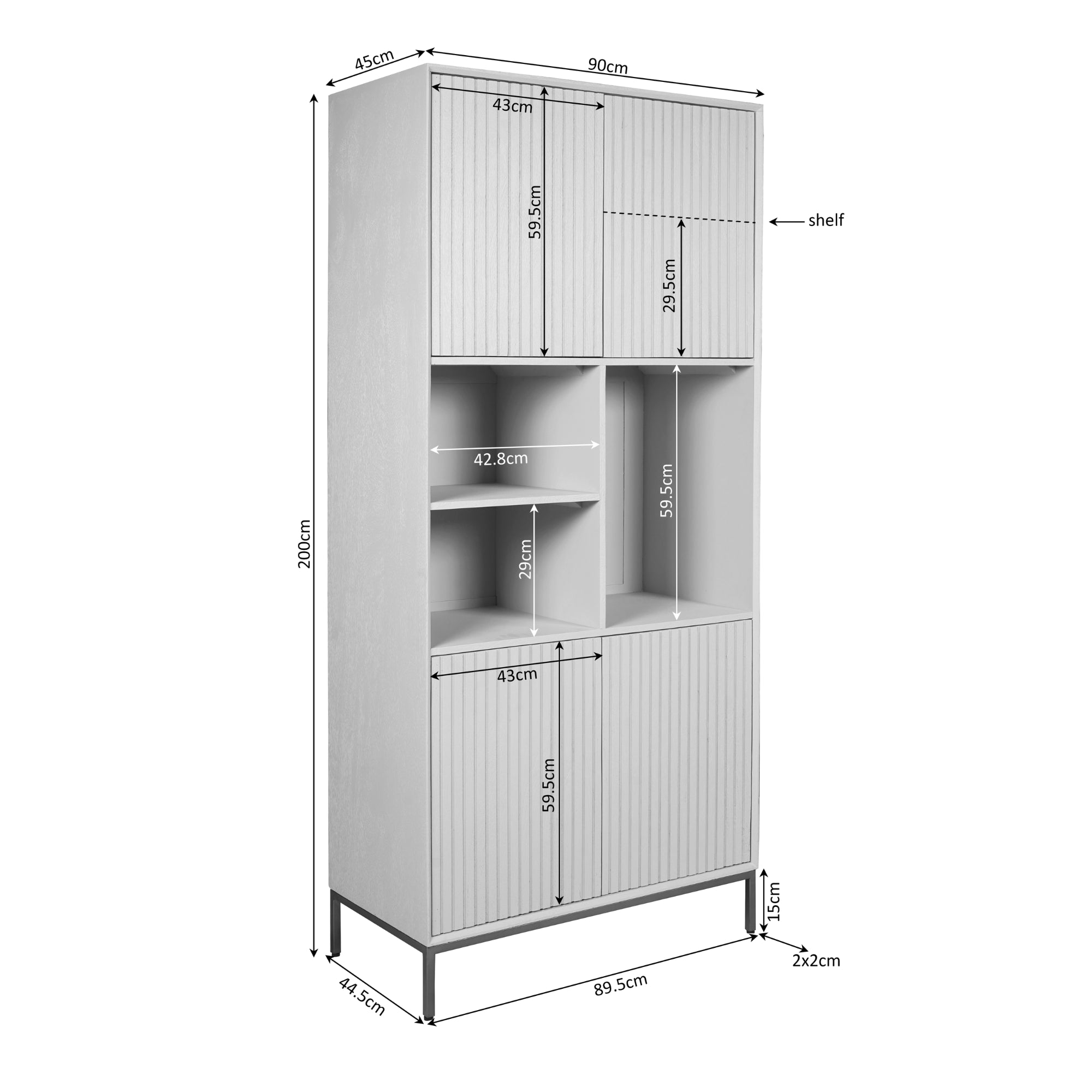 Vakkenkast Madison Natural | 90 cm