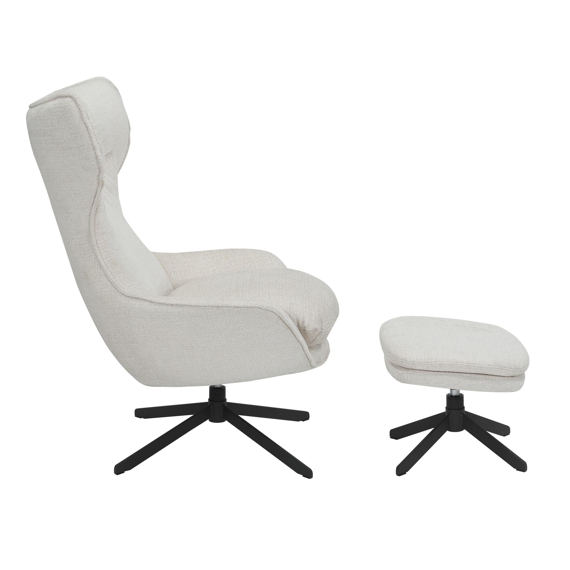 Draaibare fauteuil Olivia Gebroken wit