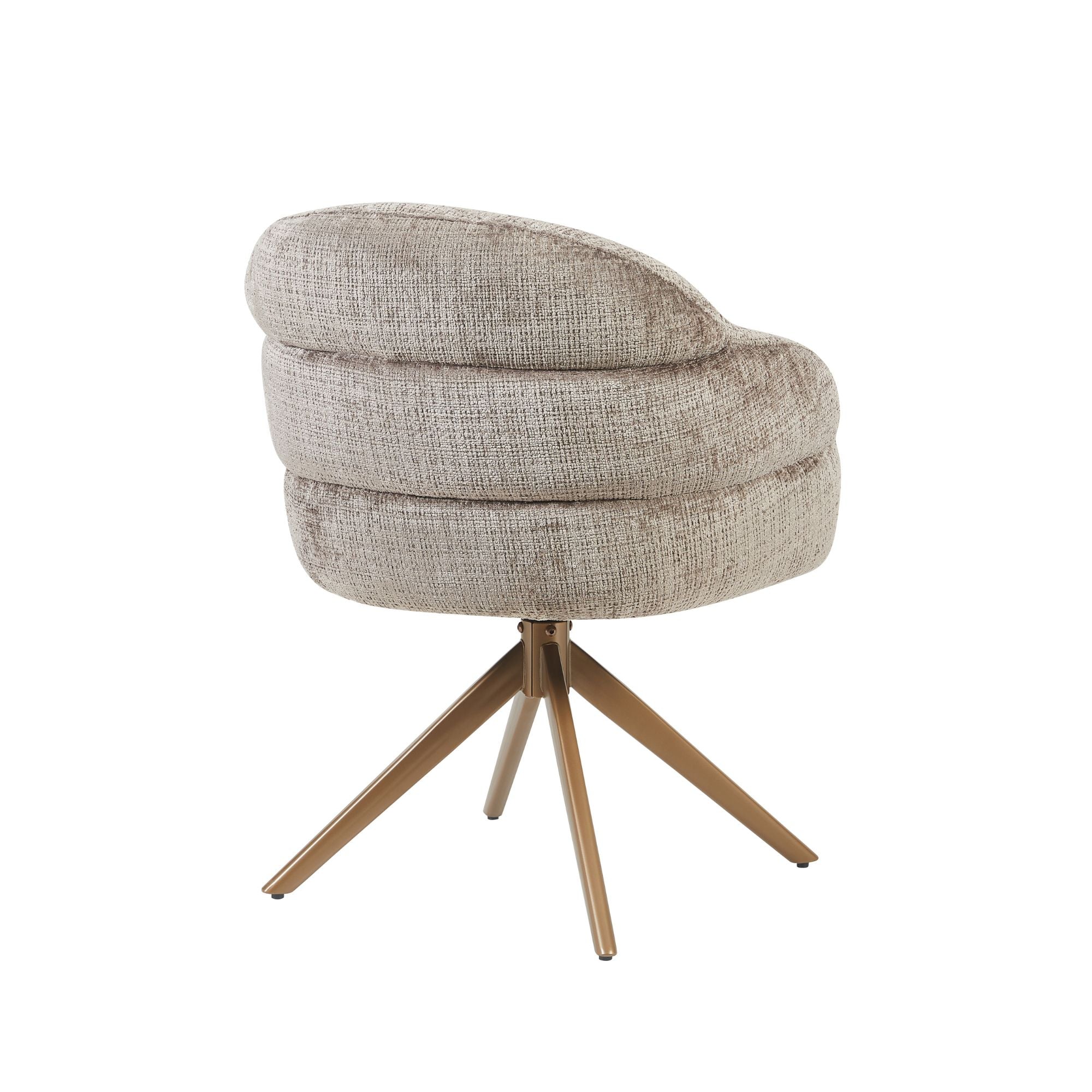 Eetkamerstoel Bella | Klei | Poot Brons | Met armleuning