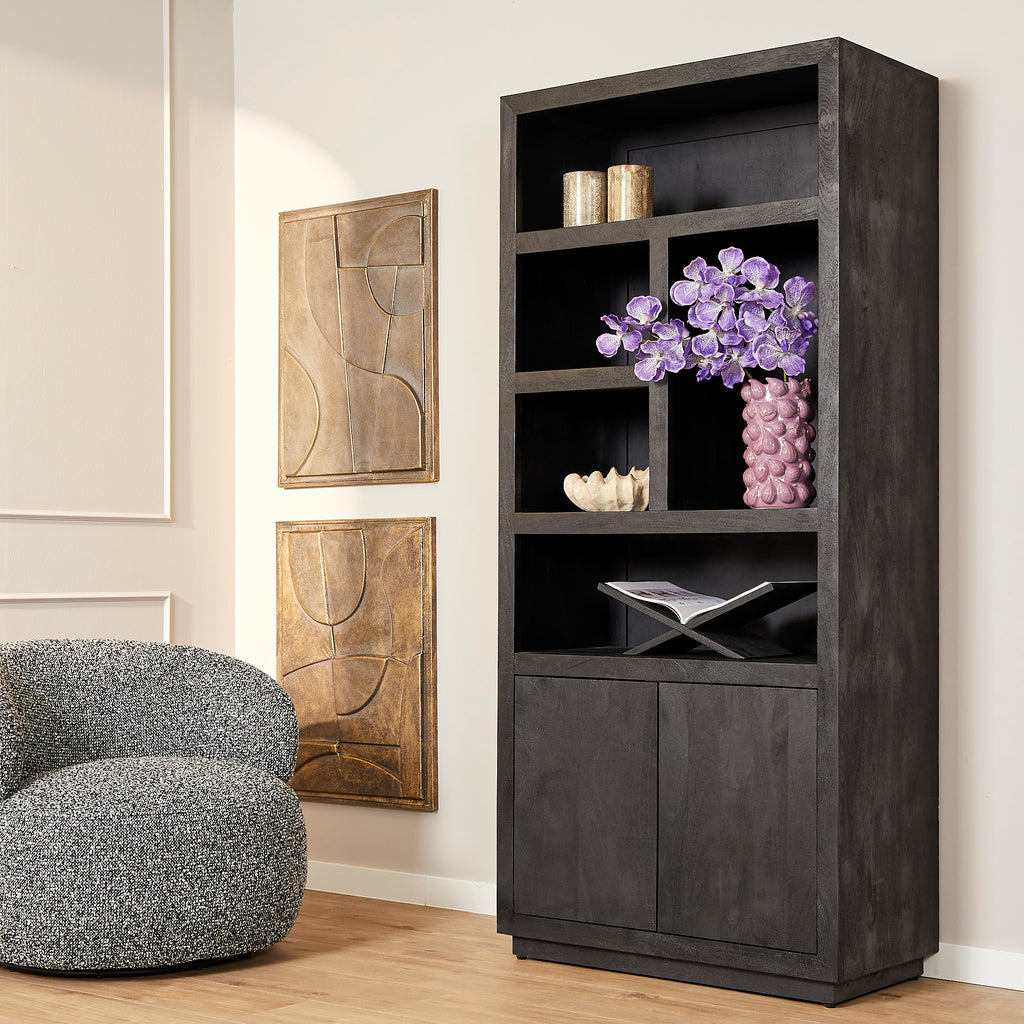 Vakkenkast Brussel Black 90cm | 5 vakken