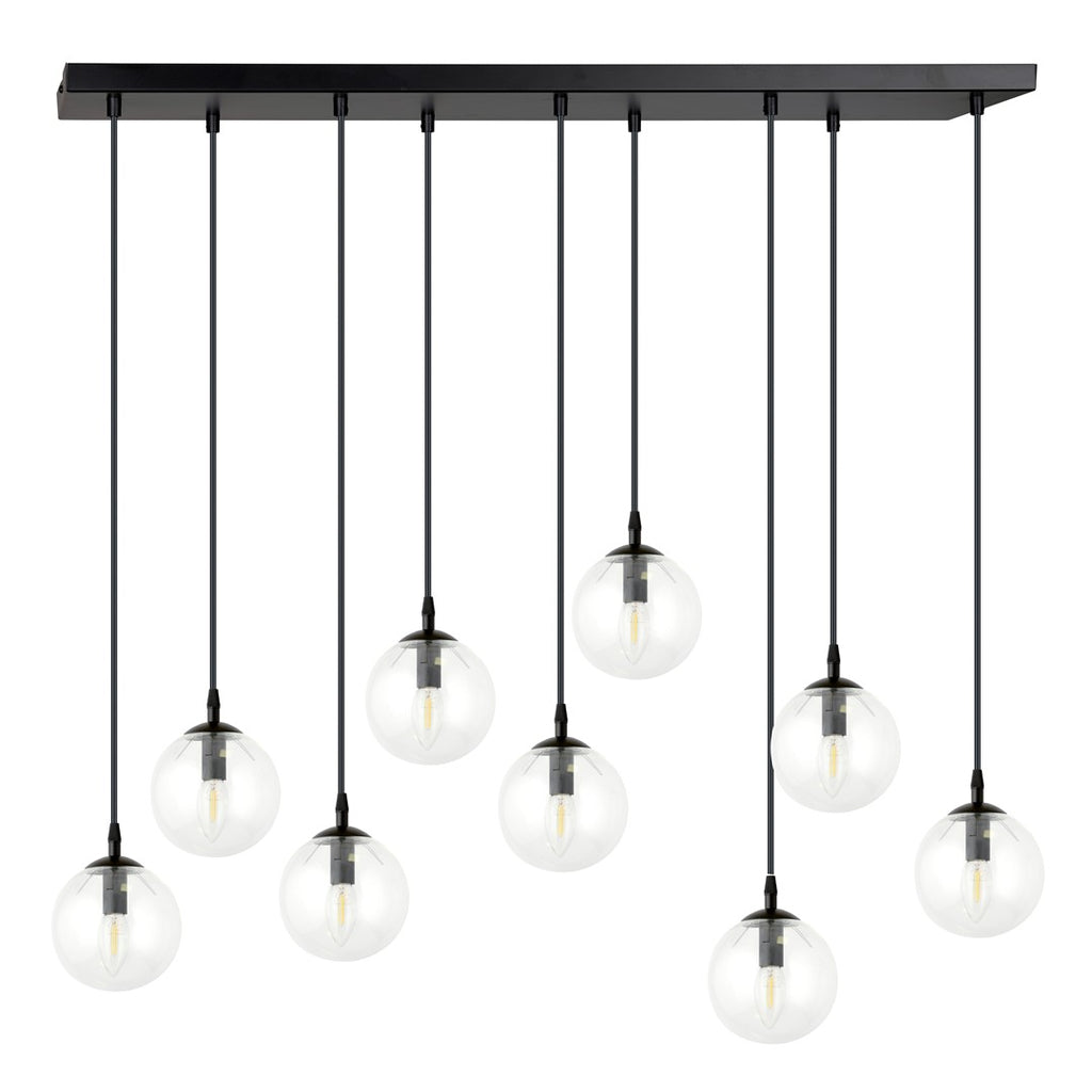 Paris Hanglamp - 9 Bol - Transparant Glas