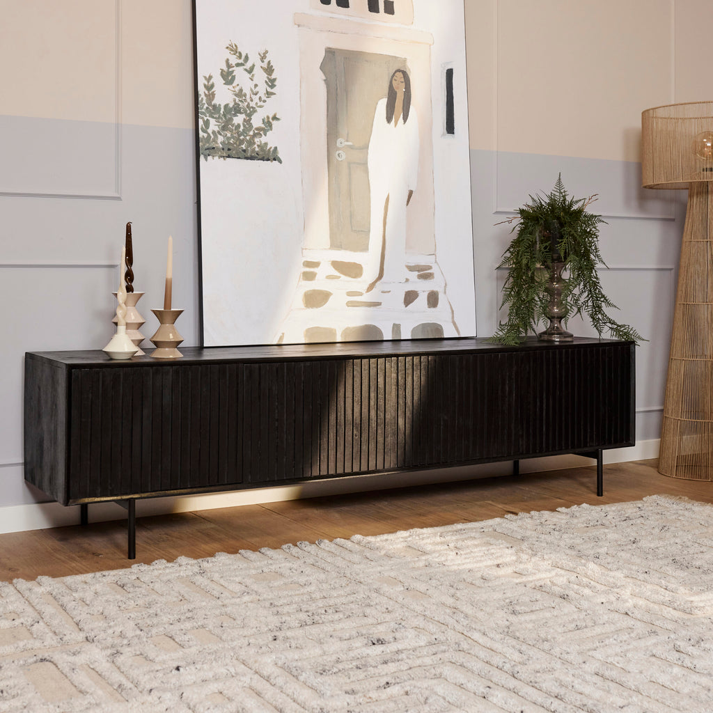 Tv meubel Madison Zwart | 210 cm - Dbmeubels