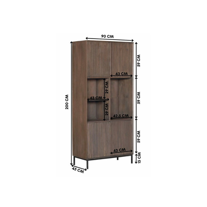 Vakkenkast Madison Walnoot | 90 cm