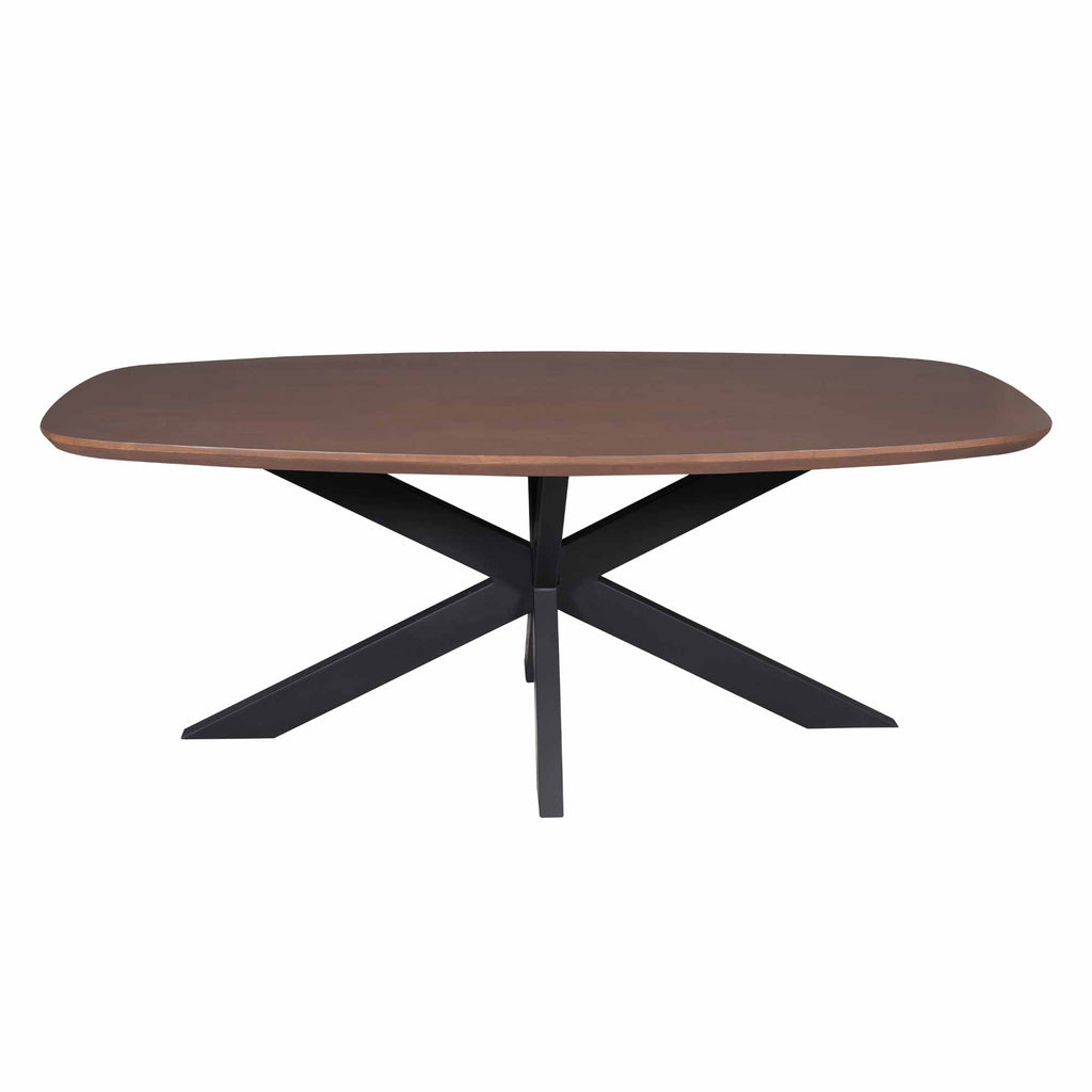 Eettafel Madison Walnoot | 280 cm | Deens Ovaal | Poot Zwart