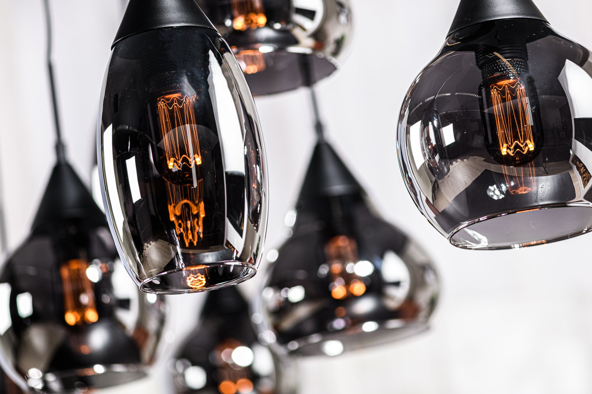 Hanglamp Fleur - 8-lichts - Smoke glas