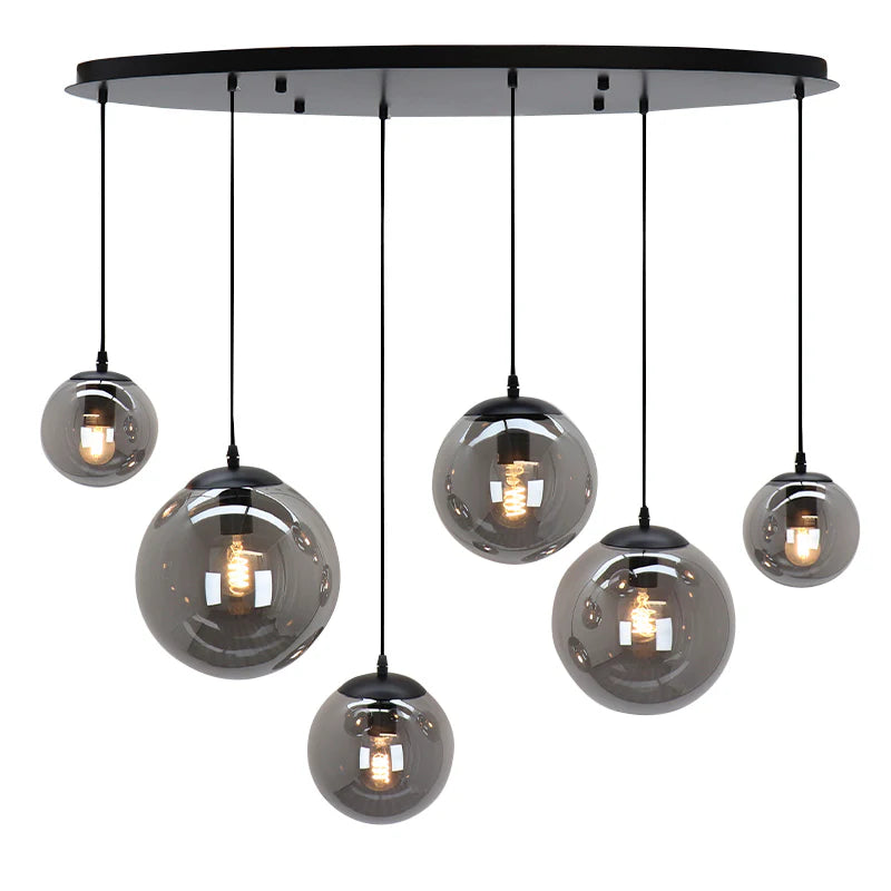 Lucio - Hanglamp - Grijs / Zwart - 6L